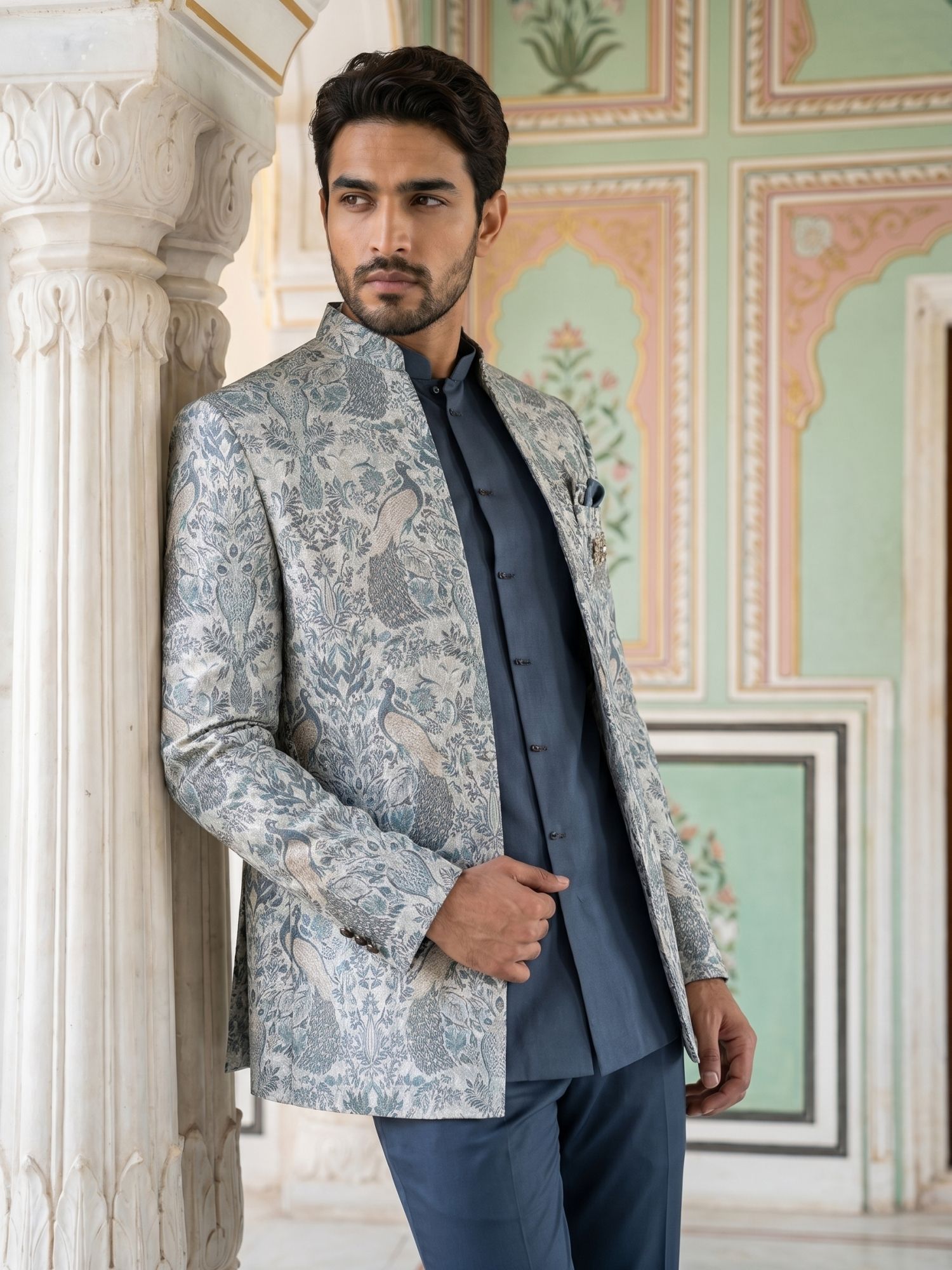 Jompers Self Design Sherwani-picture-15