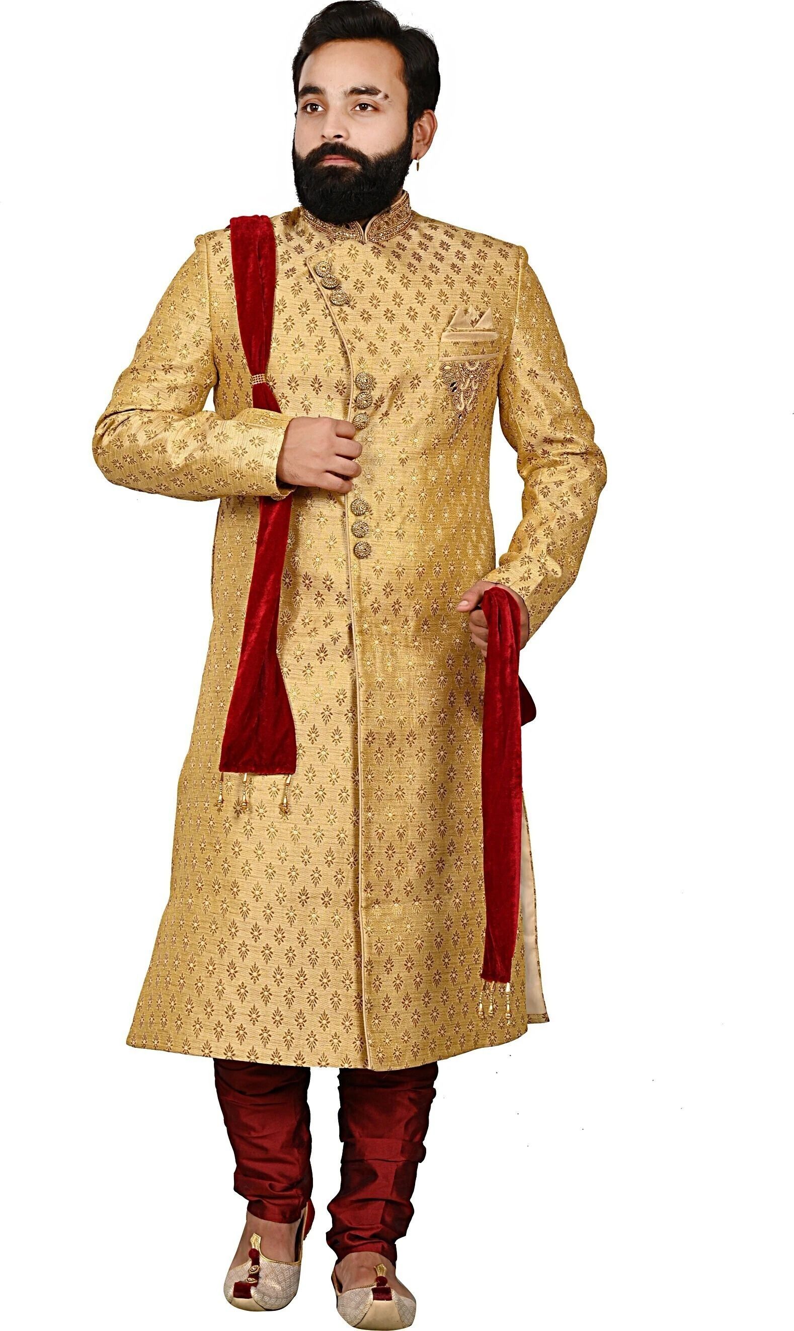 Diamond Style Sherwani For Men's Embroidered Sherwani-picture-22