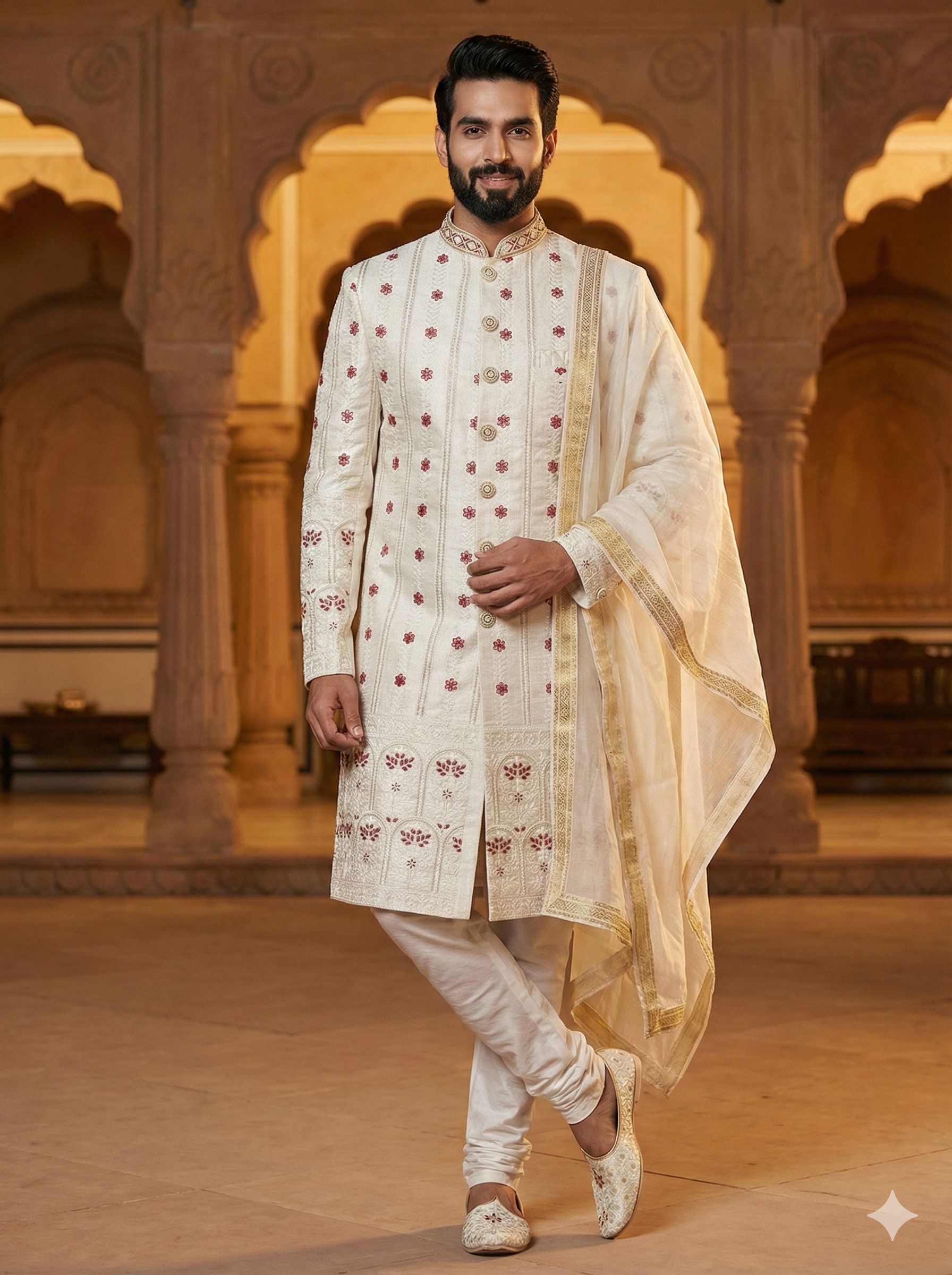 LAARIJOHN ANAS Embroidered Sherwani