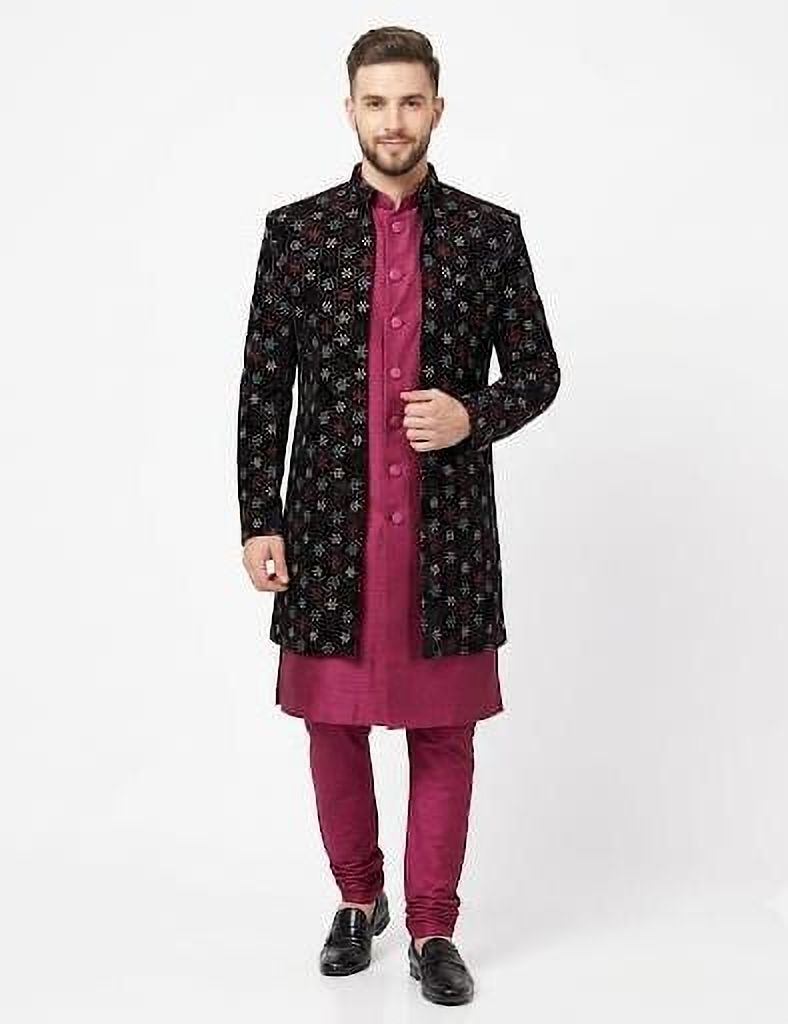 Heaven's Ethnic Wear Floral Print Sherwani-image-14