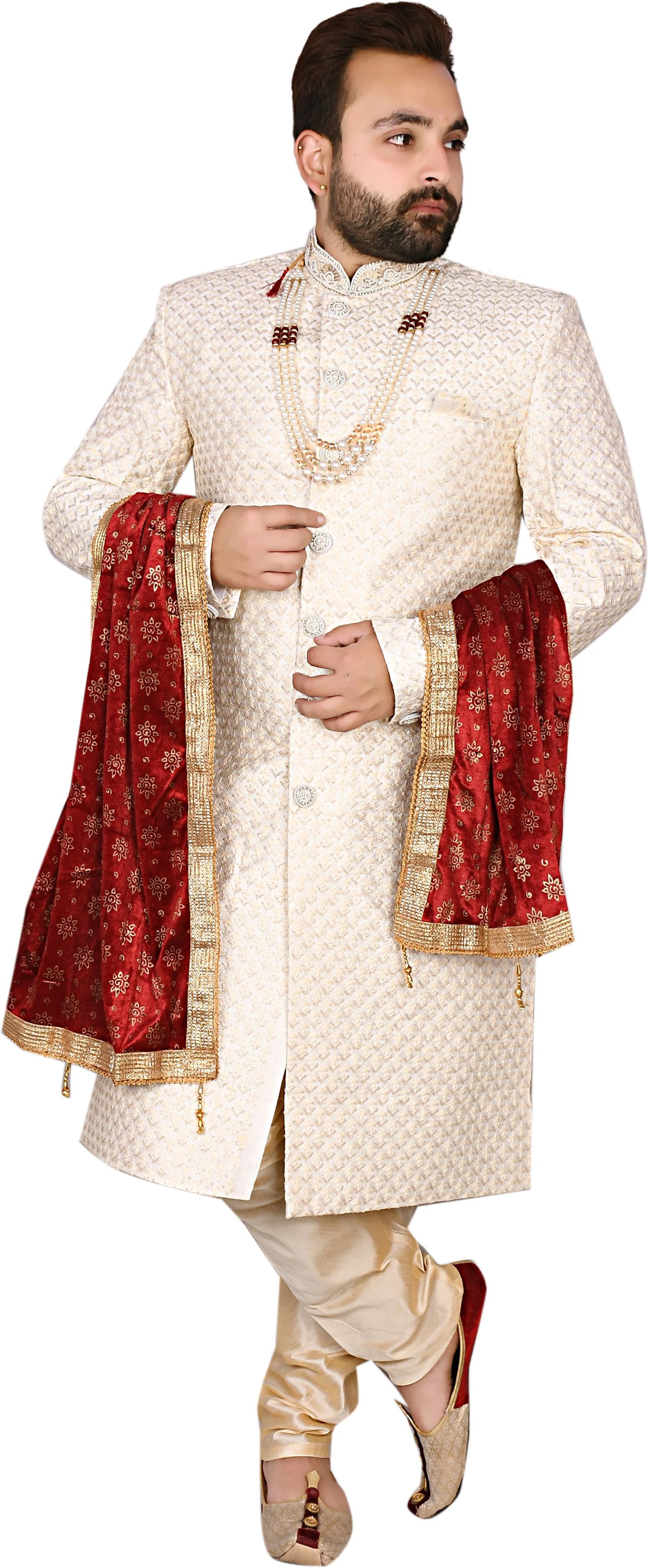 Diamond Style Embroidered Sherwani-picture-26