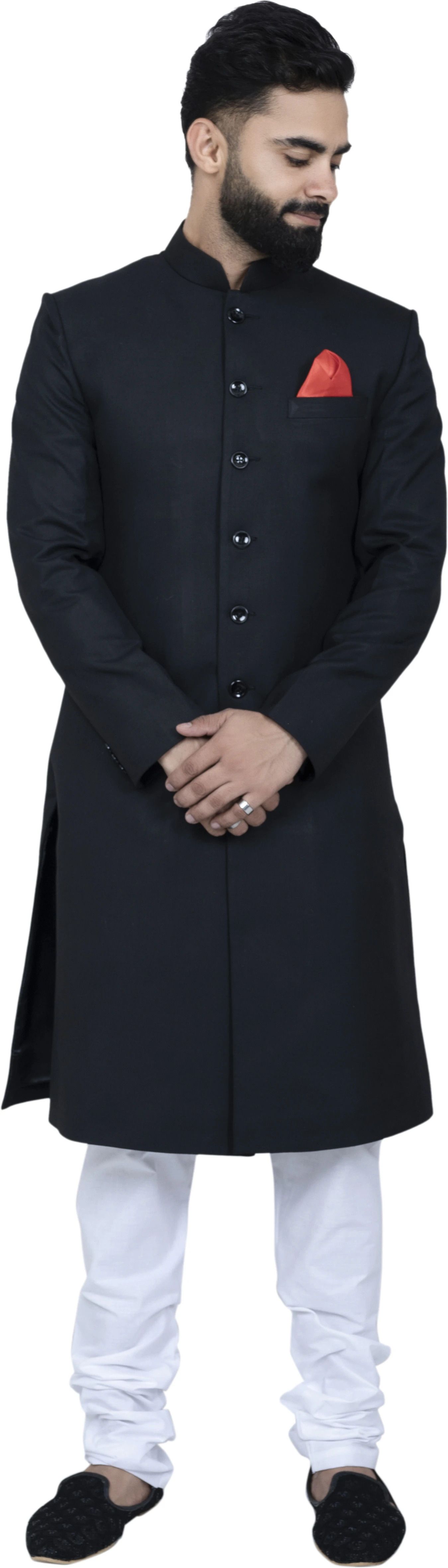 ALJAAMI Sherwani achkan Solid Sherwani