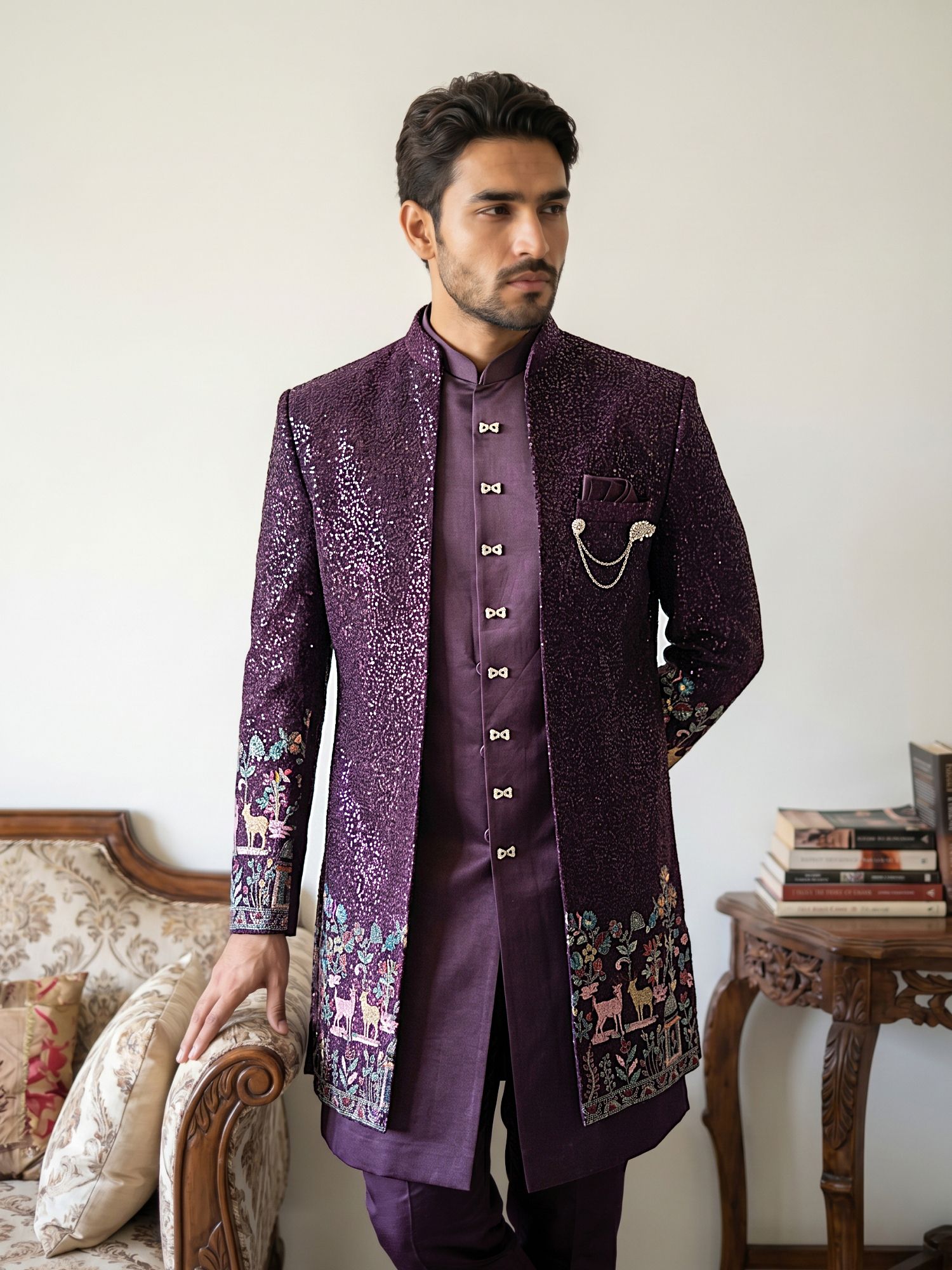 Jompers Embroidered Sherwani-picture-10