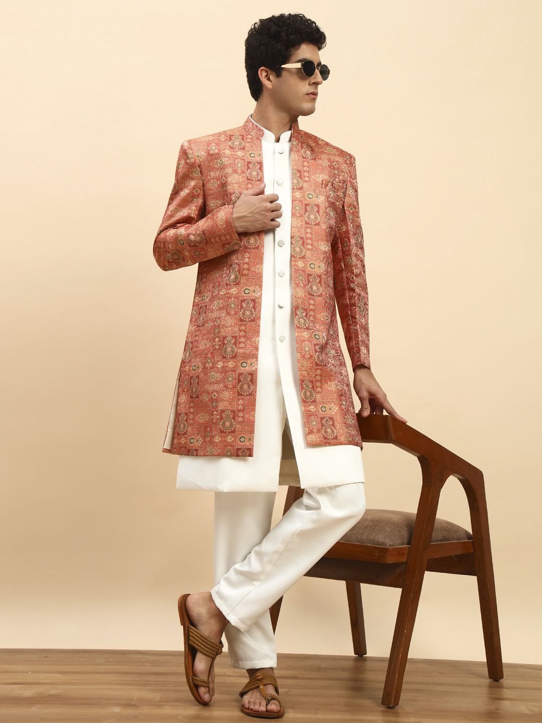 PRO ETHIC Wedding Style Printed Sherwani