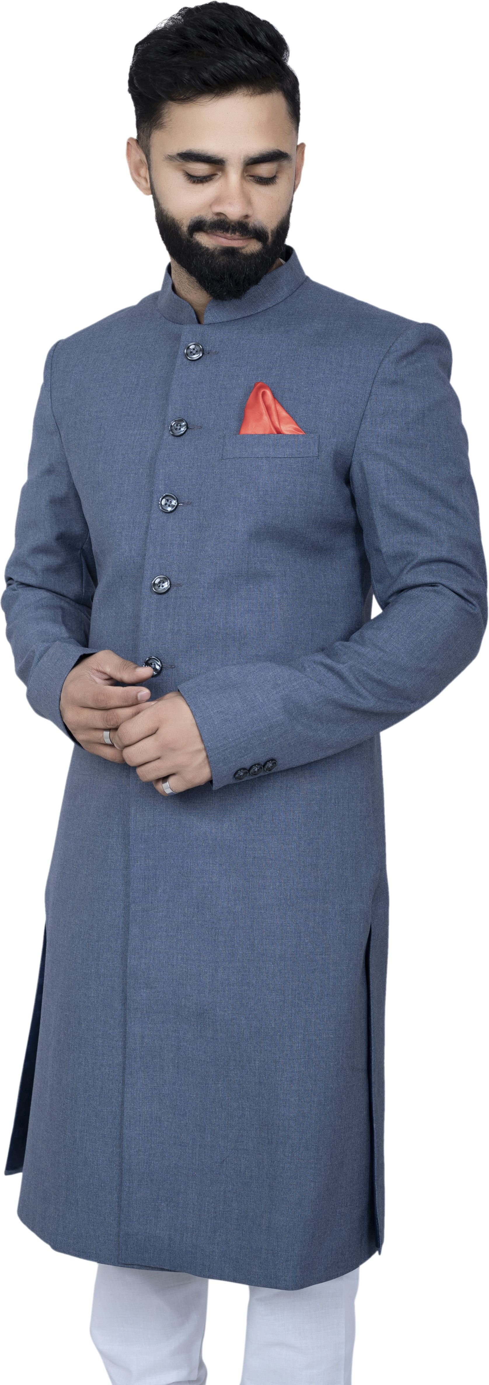 ALJAAMI Sherwani achkan Solid Sherwani
