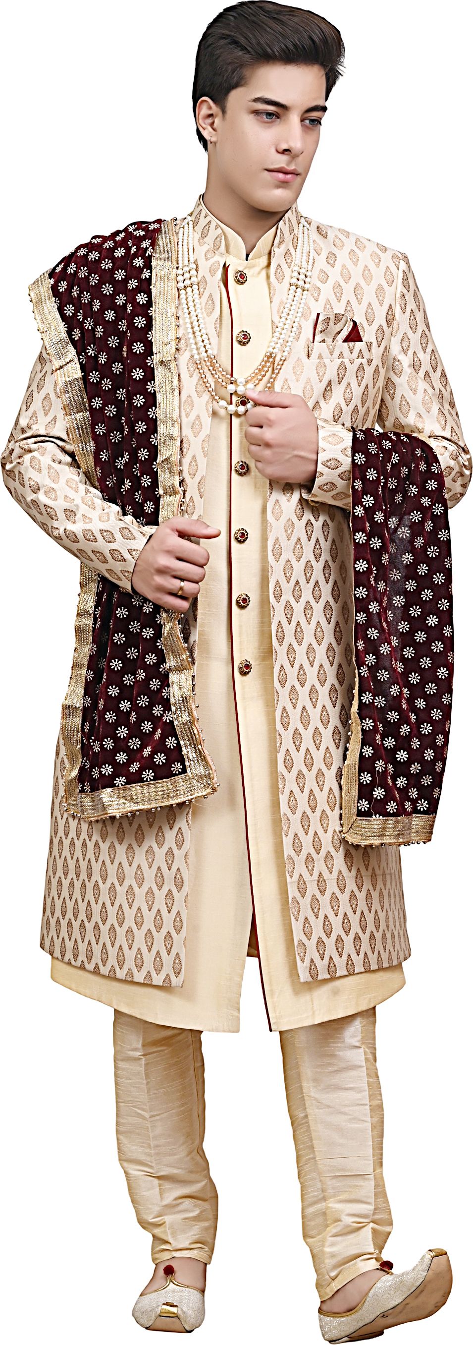 Diamond Style Embroidered Sherwani-picture-34