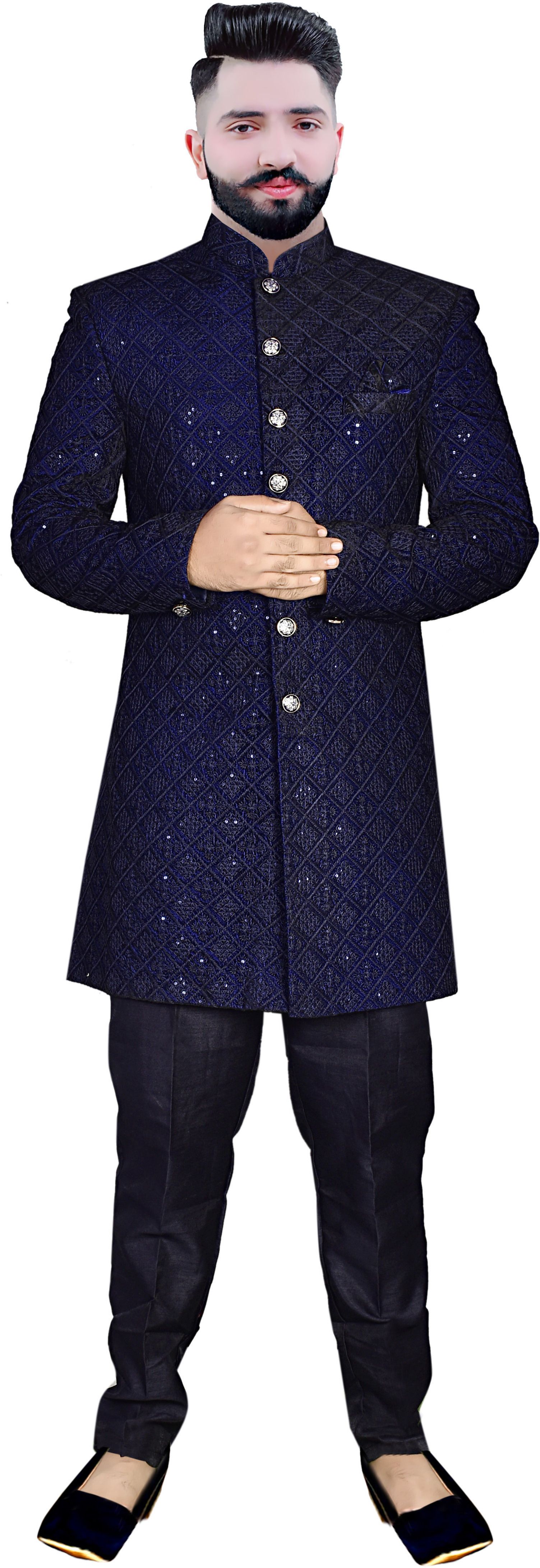 DIAMOND Indo Western Embroidered Sherwani-image-19
