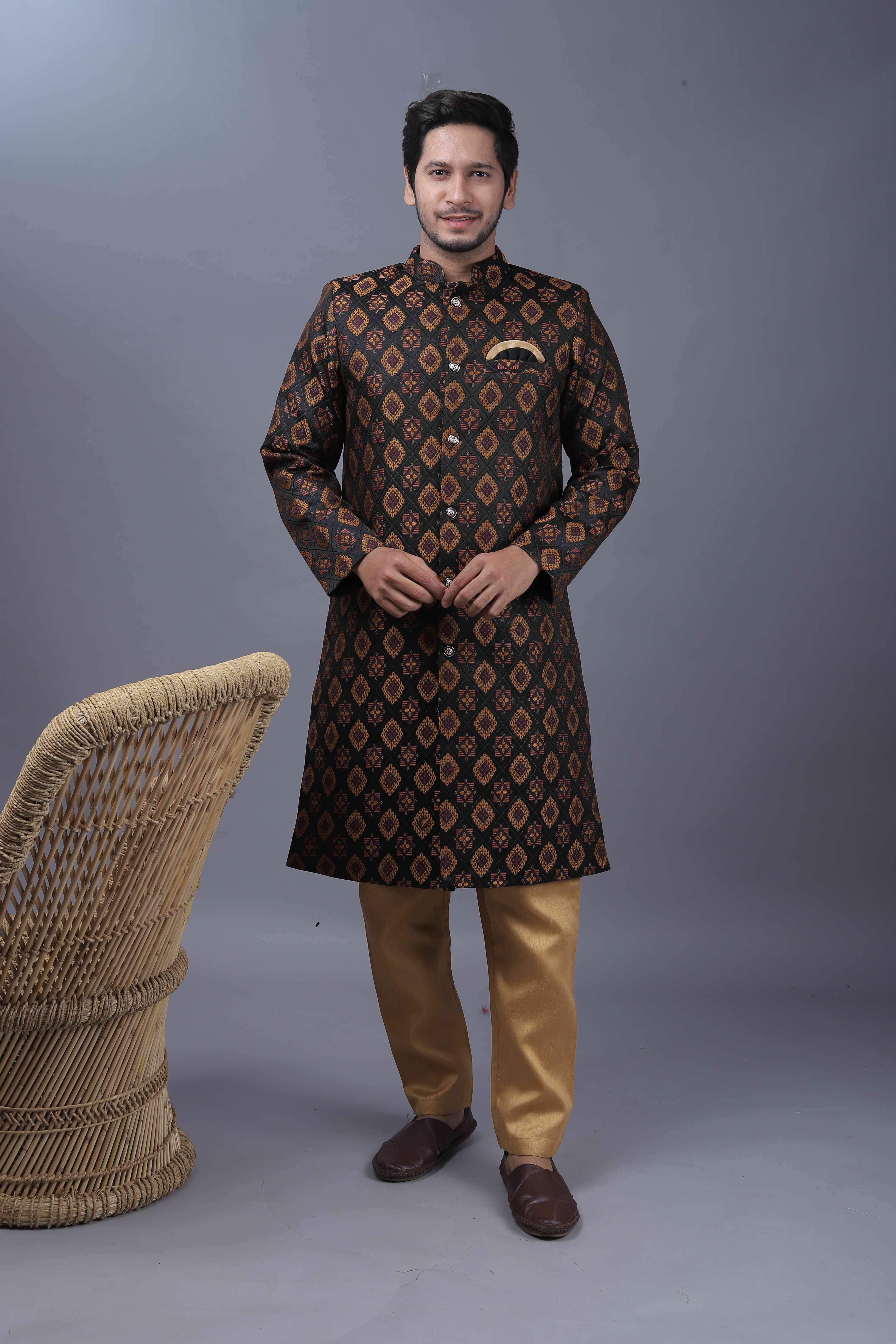 Ethzy Self Design Sherwani-image-47