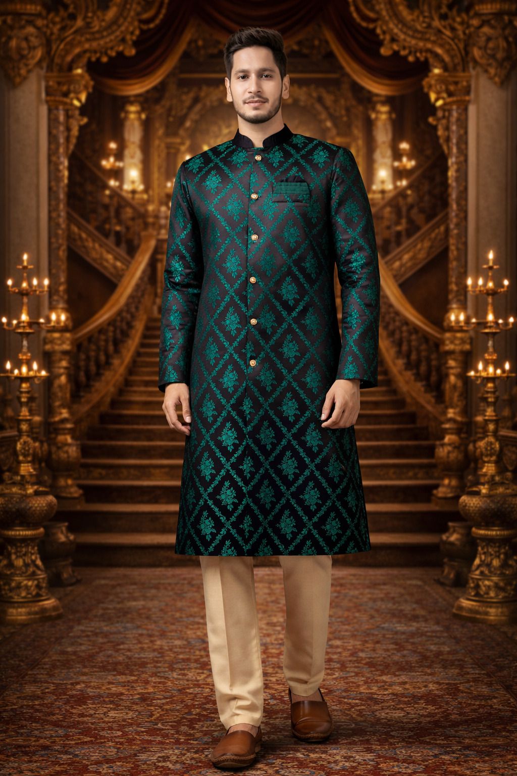 Ethzy Solid Sherwani-picture-12