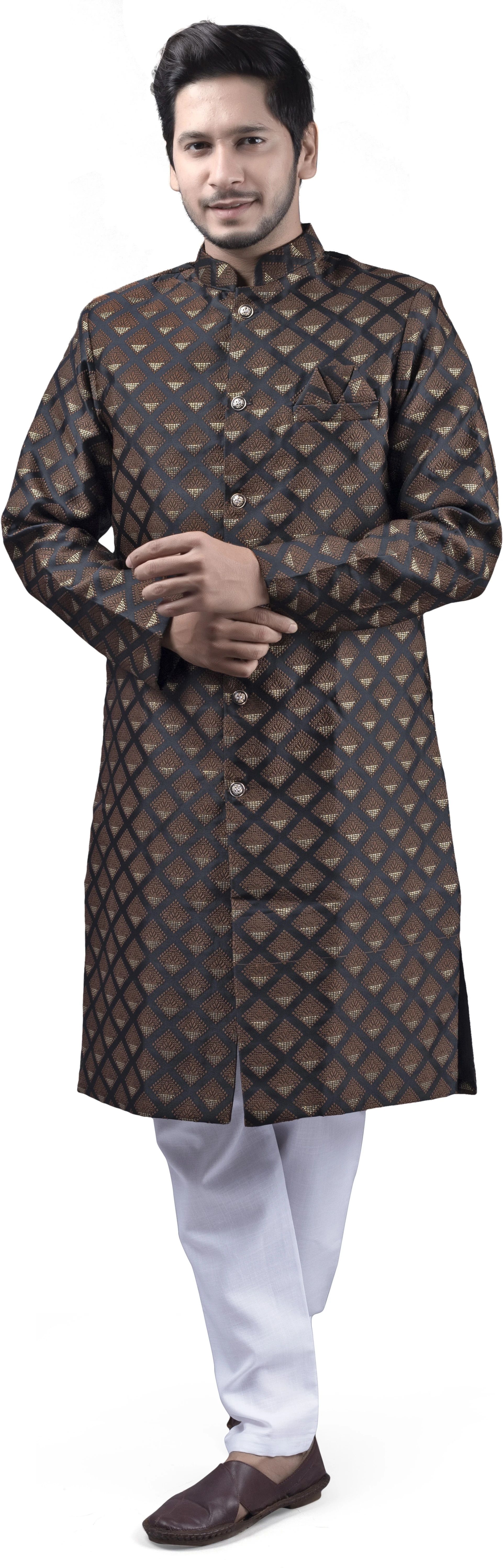 XEPON Self Design, Checkered Sherwani-picture-32