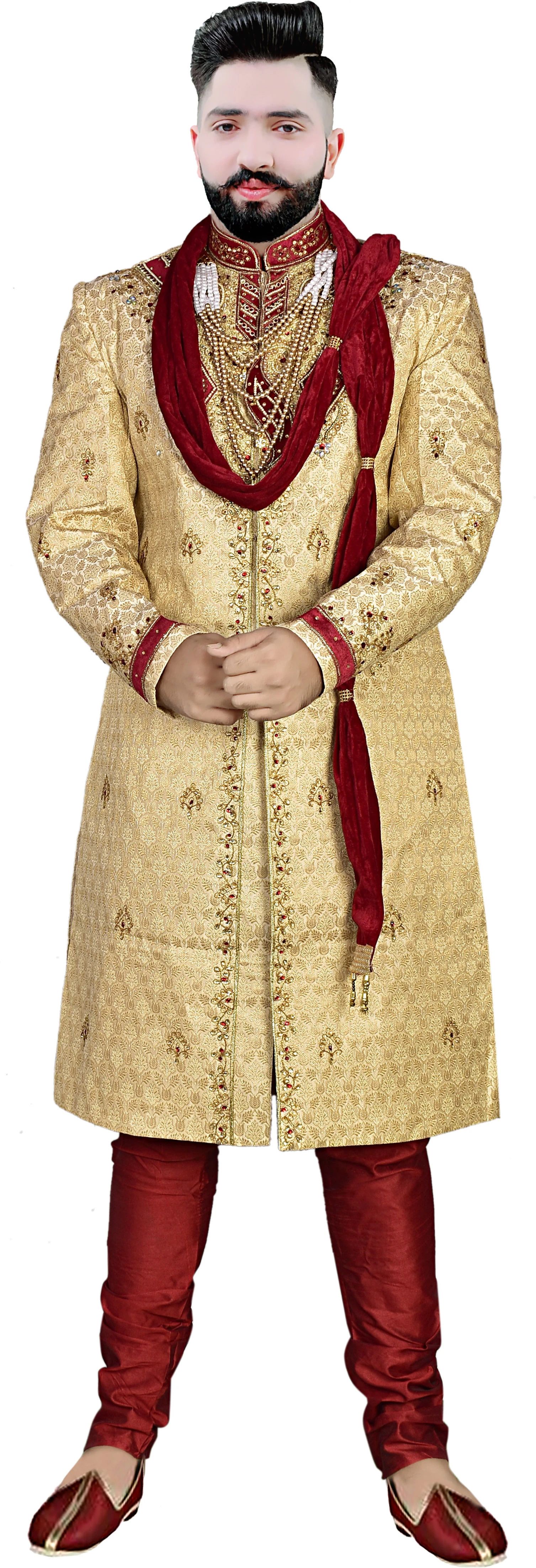 DIAMOND Sherwani For Men's Embroidered Sherwani-image-0