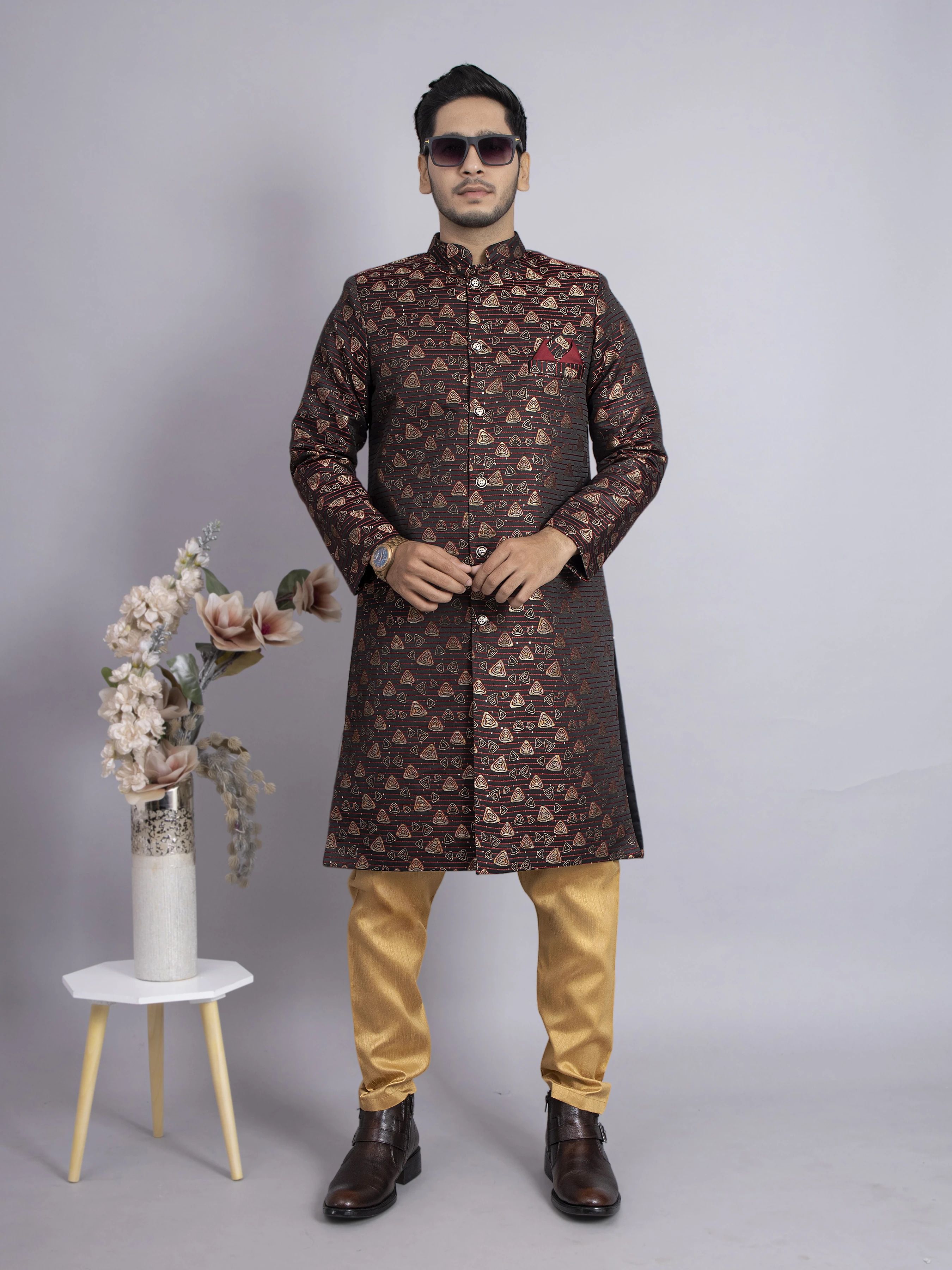 XEPON Self Design Sherwani-image-44