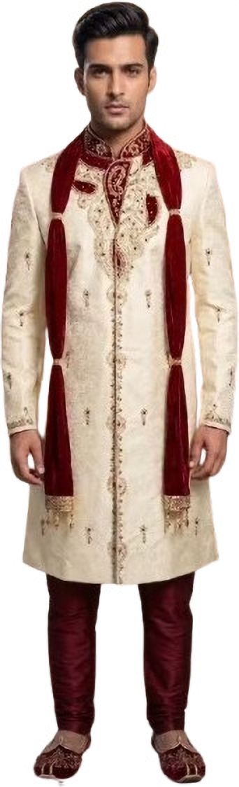DIAMON STYLEZ Royal Heritage Sherwani Set for Men Embroidered Sherwani-picture-41