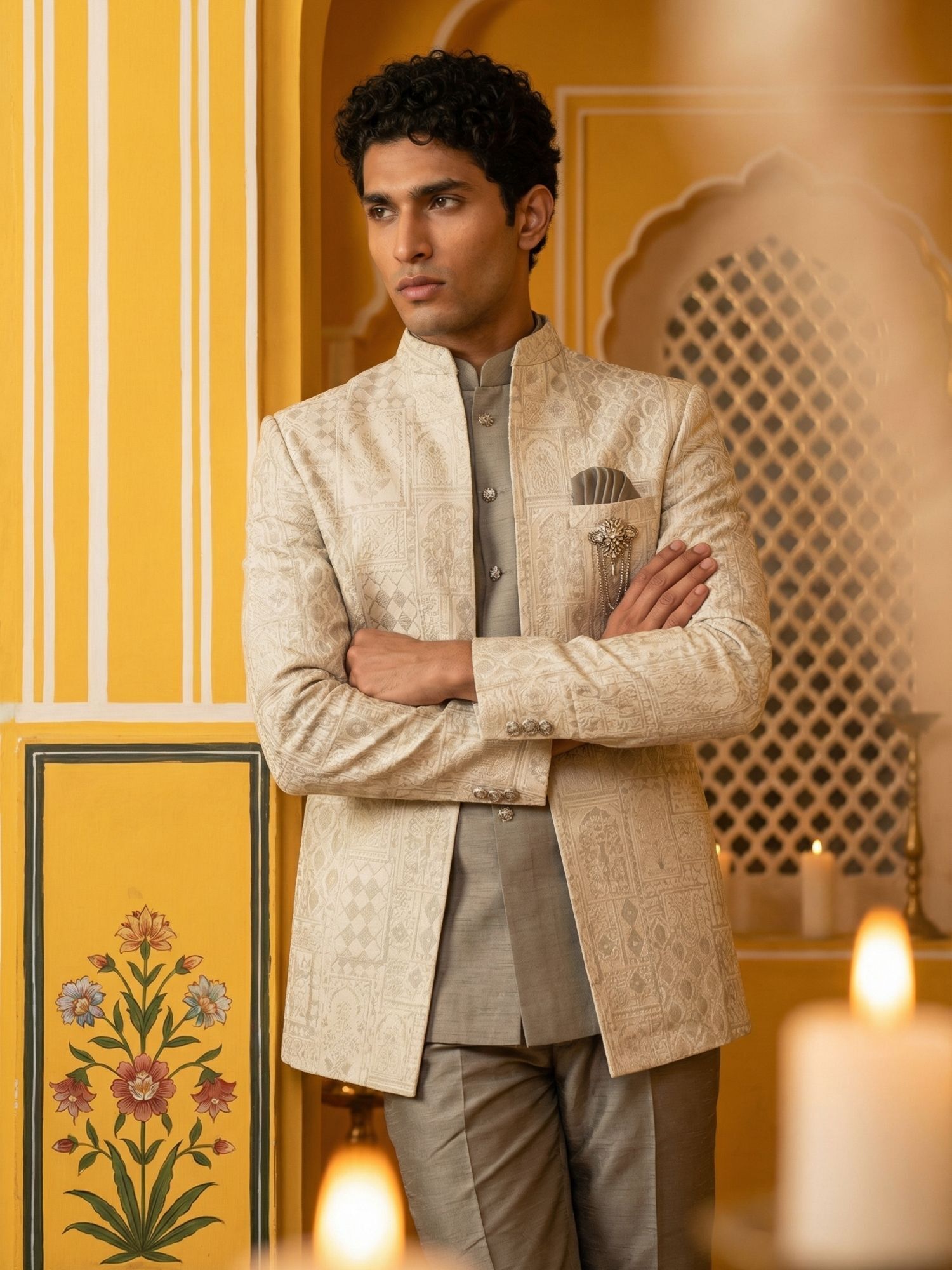Jompers Self Design Sherwani-picture-43