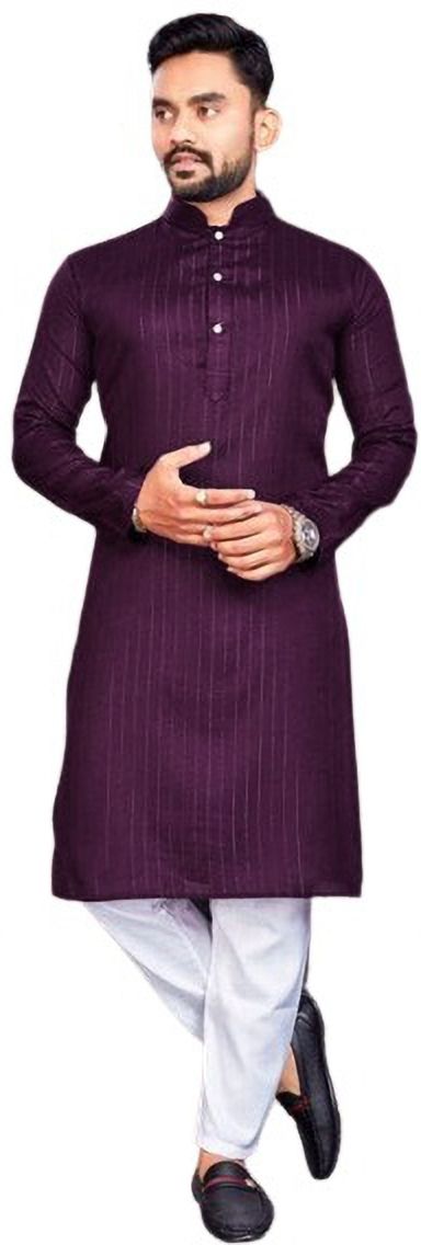 PEARL OCEAN Striped Sherwani