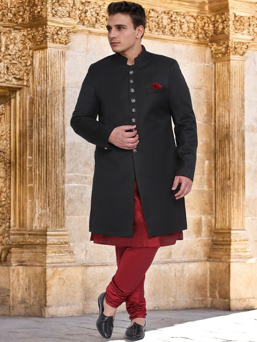 PrintIndia Solid Sherwani-picture-12