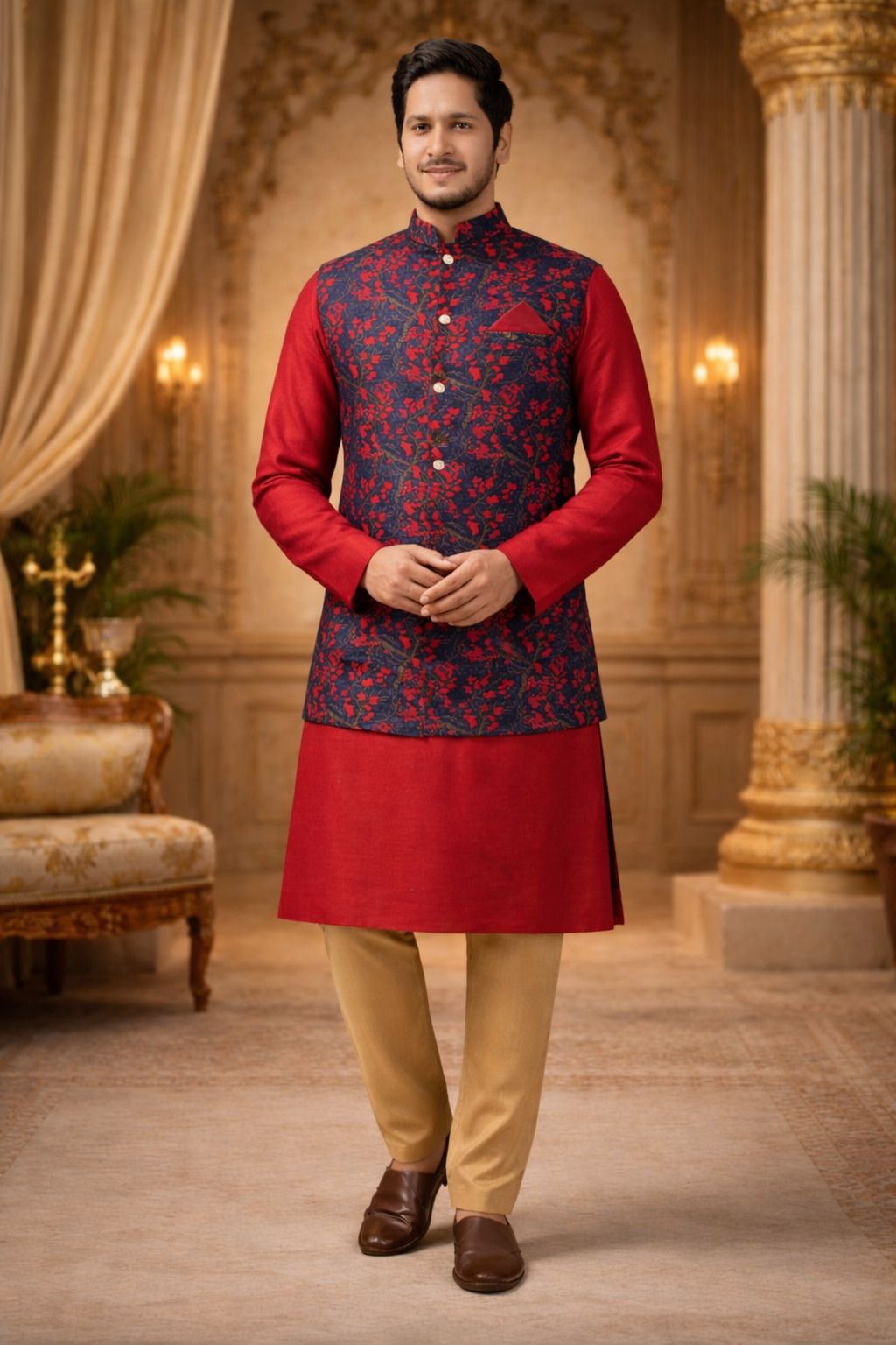 AMZIRA Solid Sherwani-picture-10