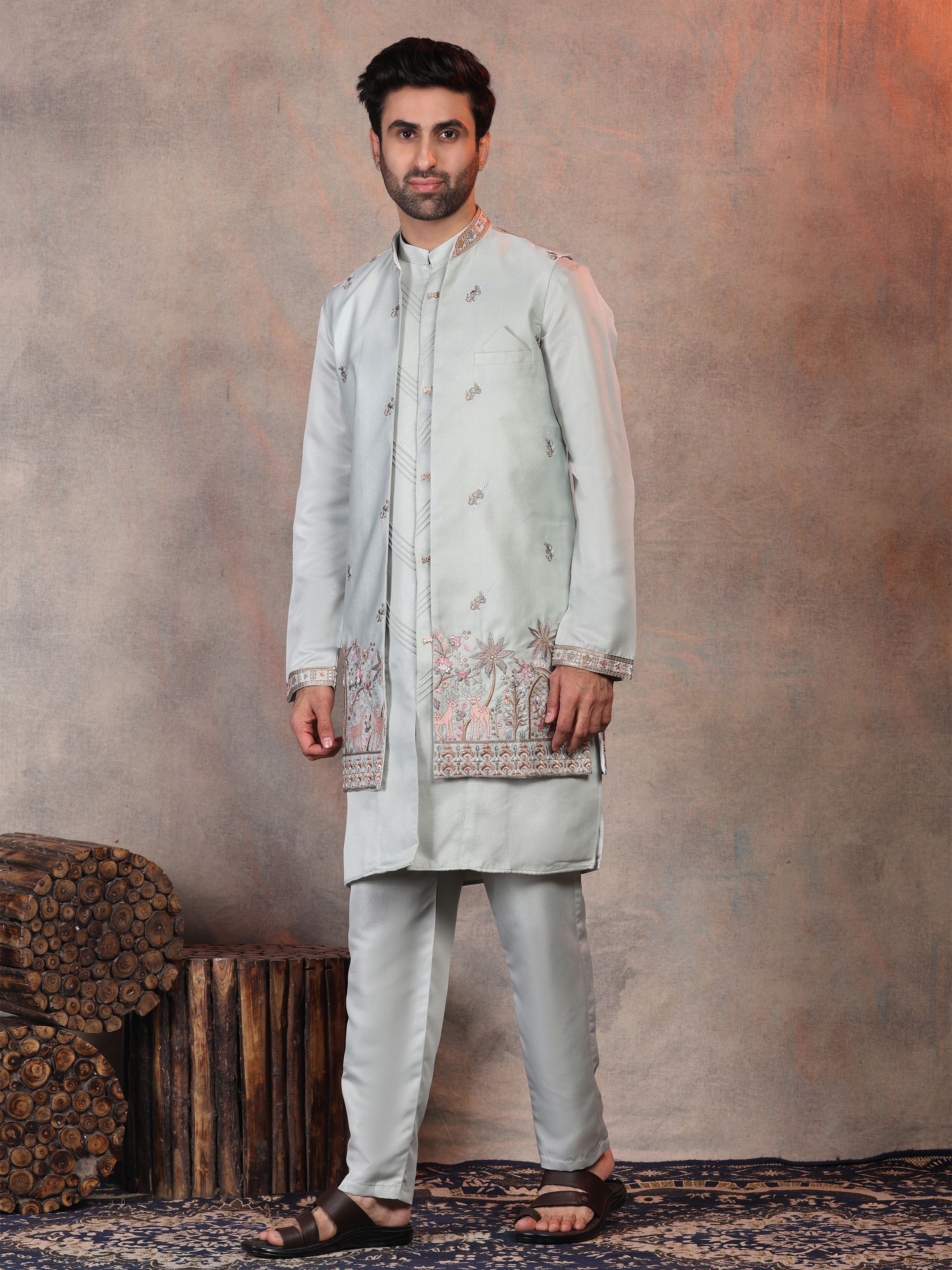 PRO ETHIC Wedding Style Embroidered Sherwani-image-29