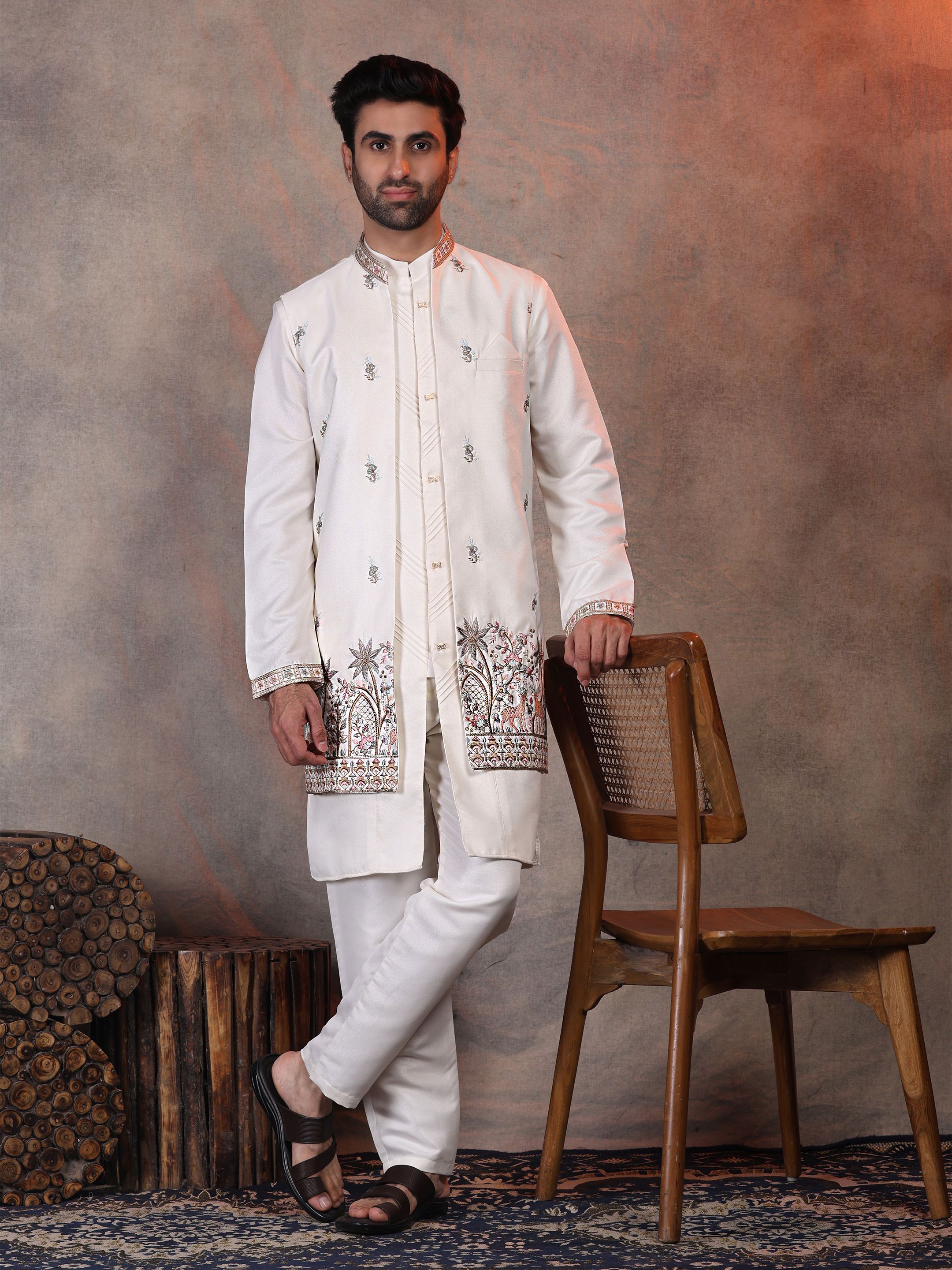 PRO ETHIC Wedding Style Embroidered Sherwani-picture-35