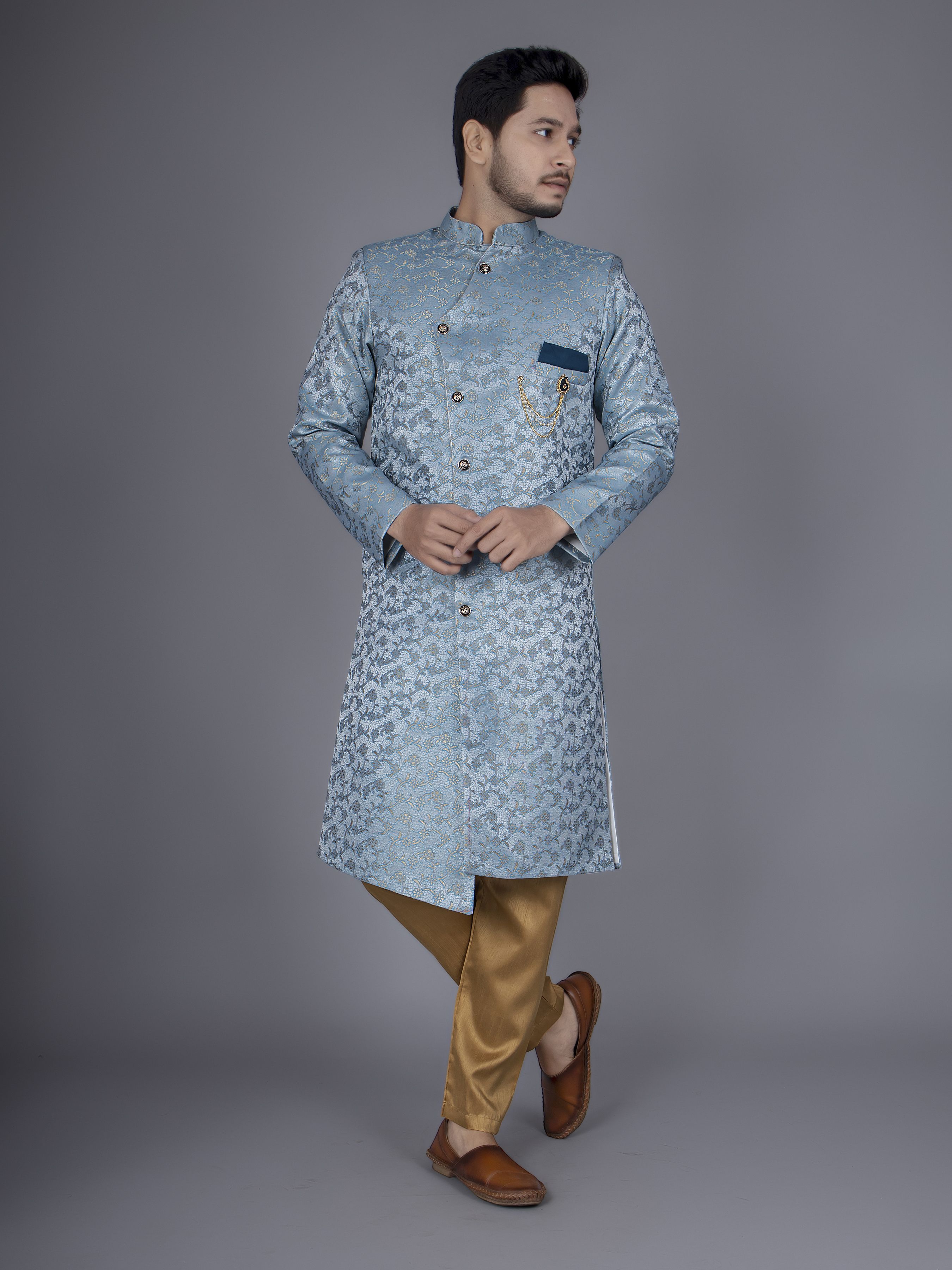 N.B.F Fashion Floral Print Sherwani