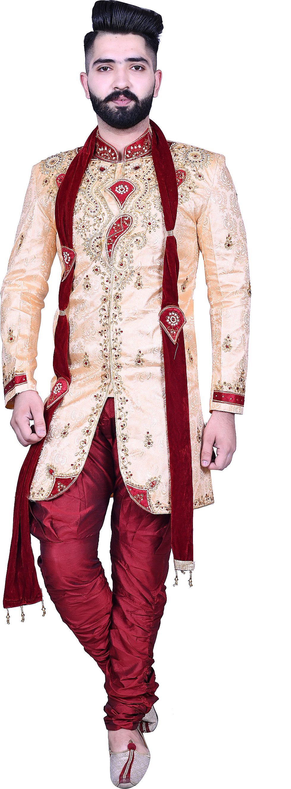 DIAMON STYLEZ Royal Heritage Sherwani Set for Men Embroidered Sherwani-picture-47