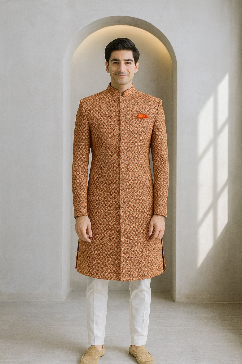 JUGG JUGG JEEYO Self Design Sherwani