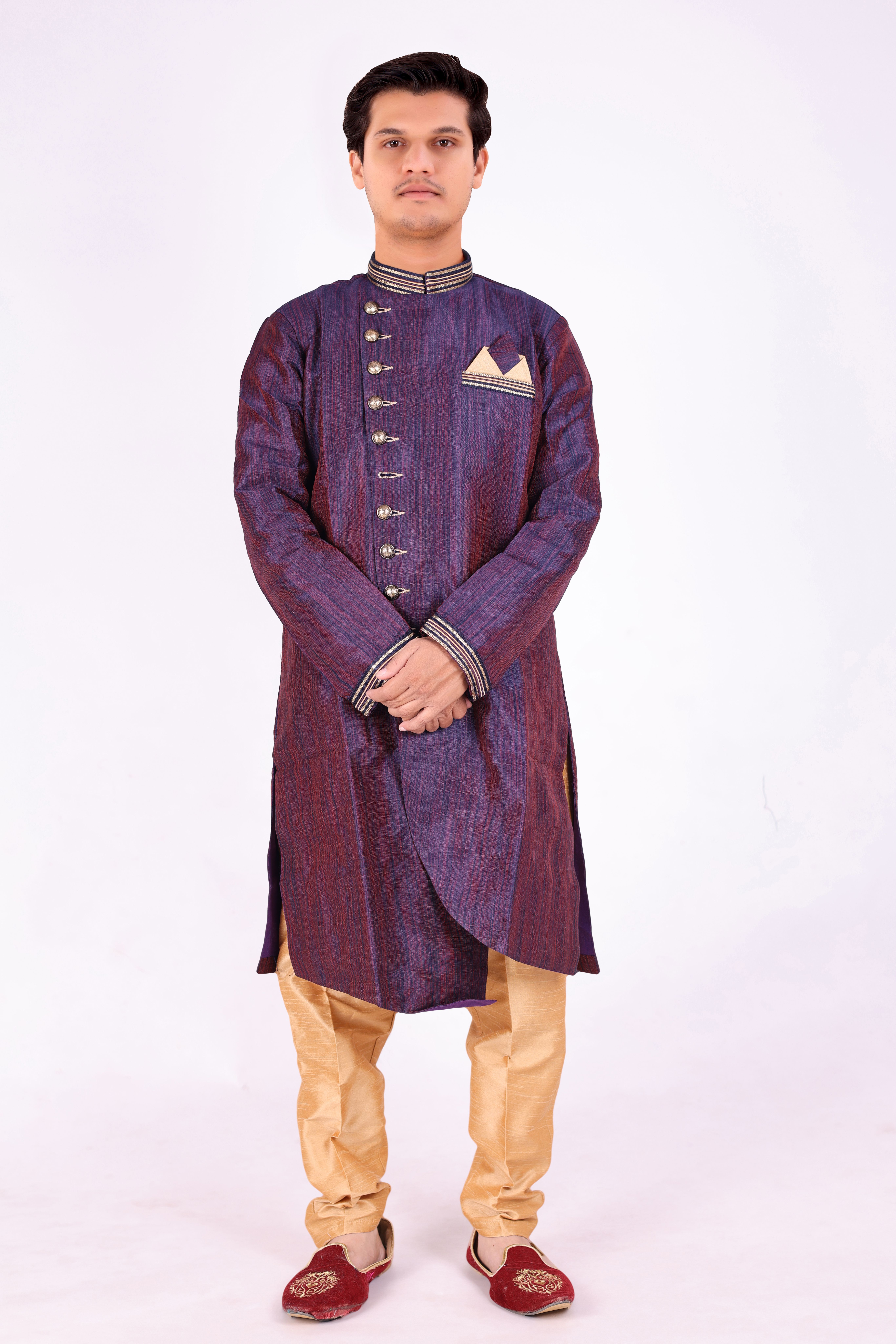 Desi Butik DBMS1015-XL Solid Sherwani-image-20