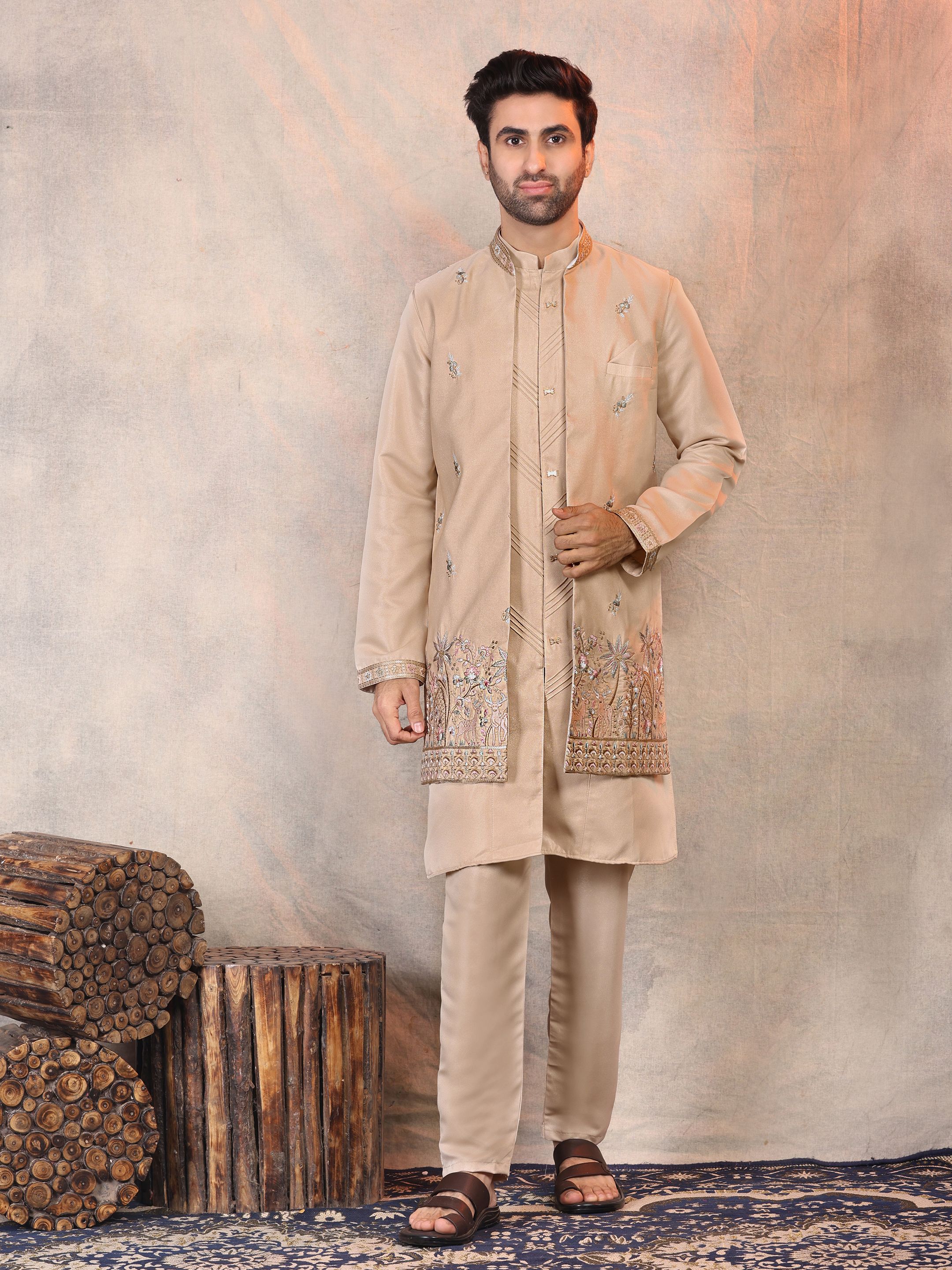 PRO ETHIC Wedding Style Embroidered Sherwani-image-27
