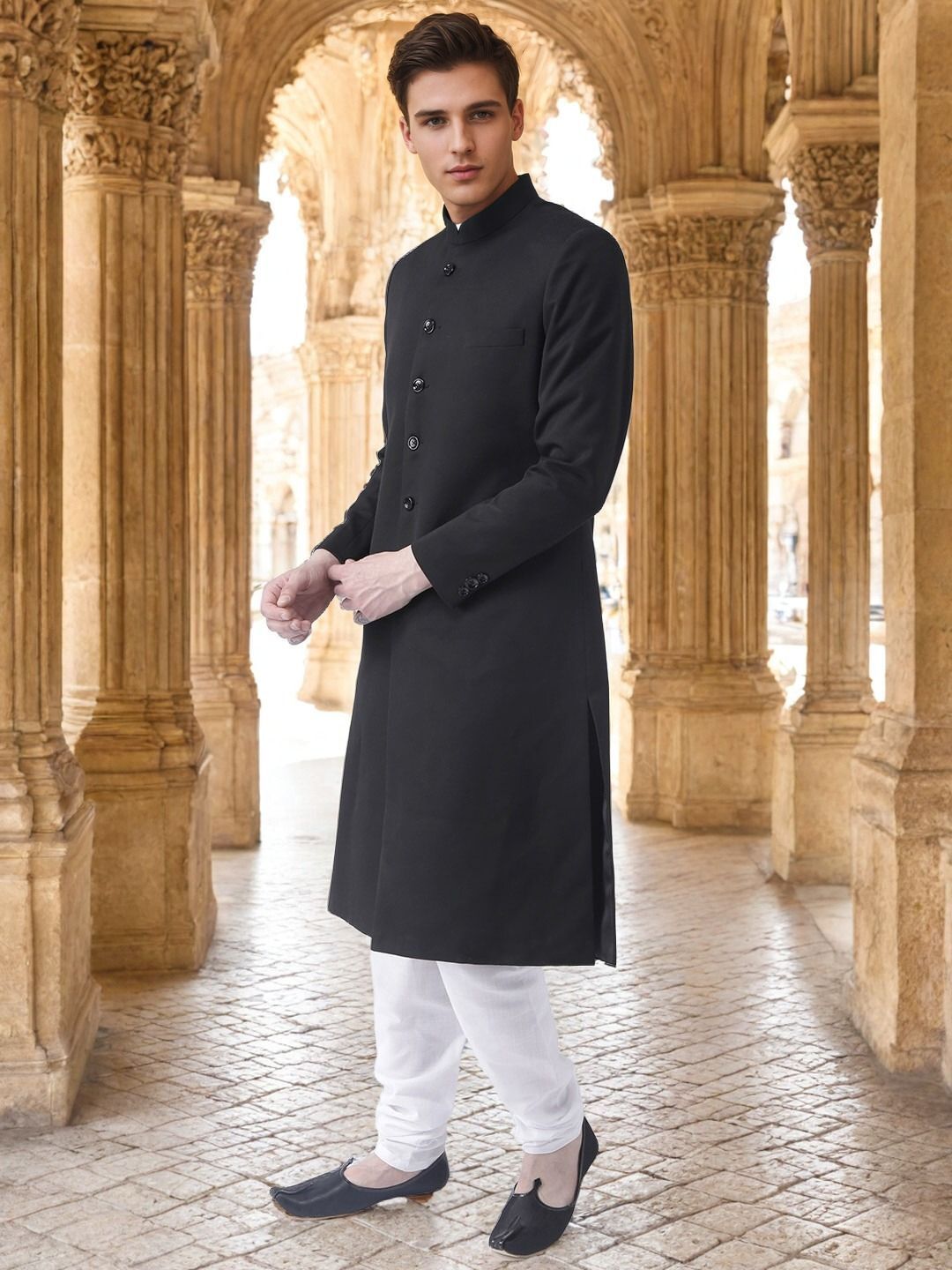 PrintIndia Solid Sherwani-picture-14