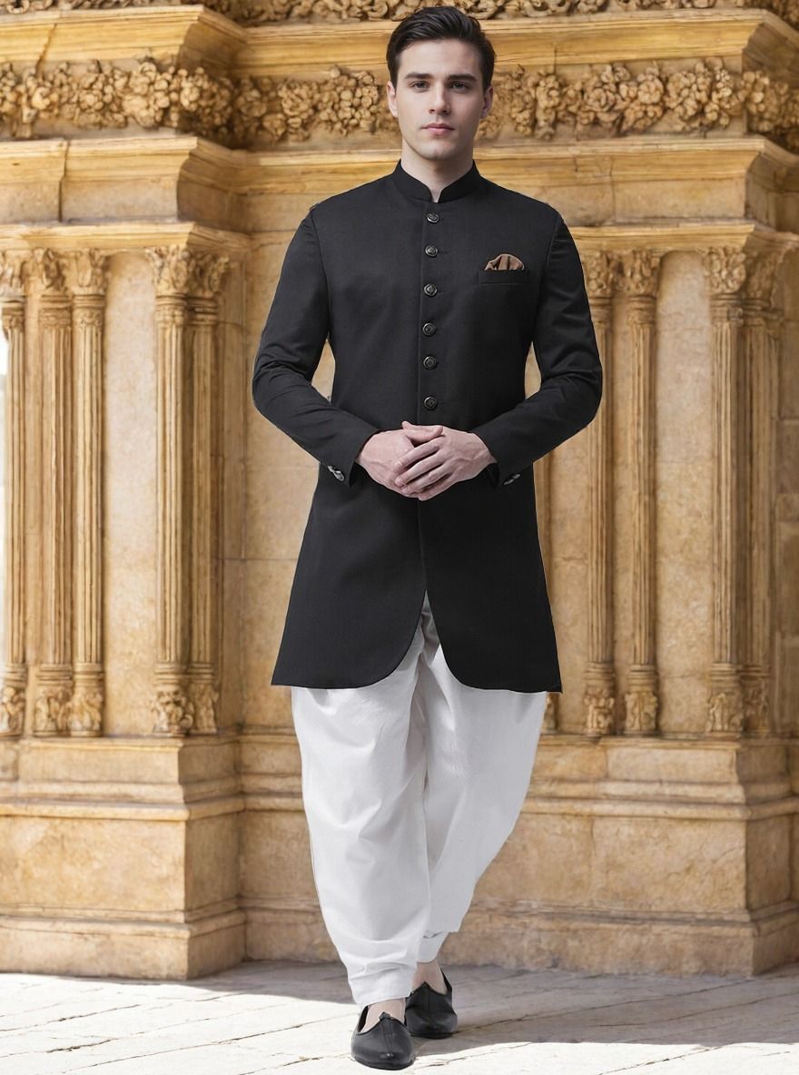 PrintIndia Solid Sherwani-picture-13