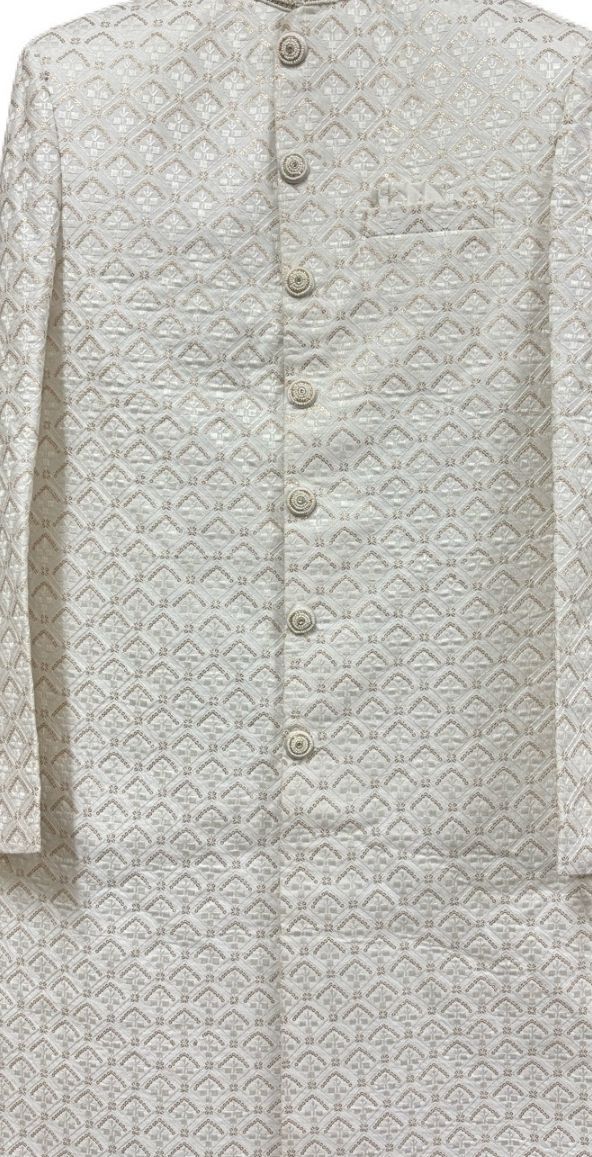 LAARI Royal Ivory Floral Embroidered Sherwani Set Embroidered Sherwani