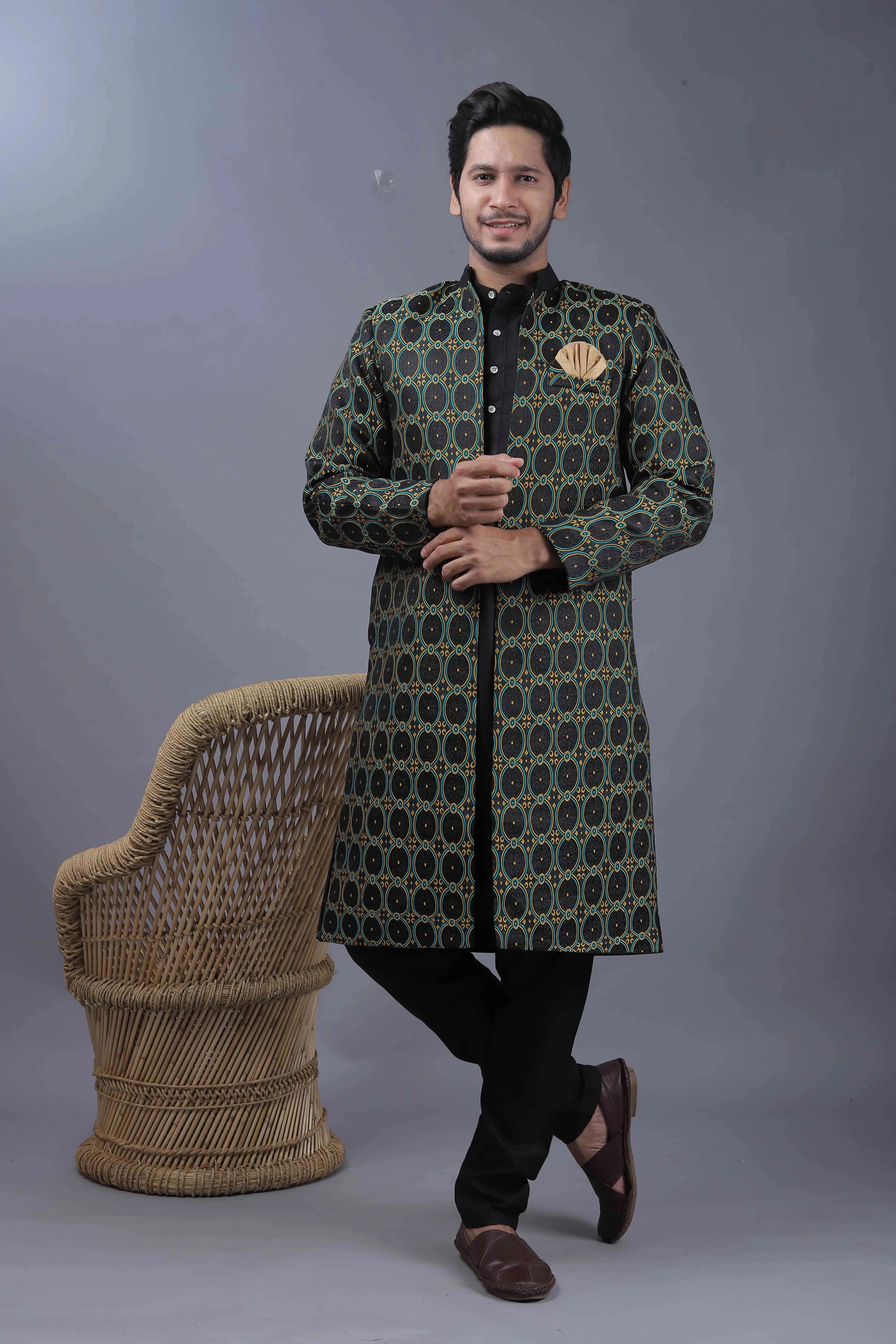 Ethzy Self Design Sherwani
