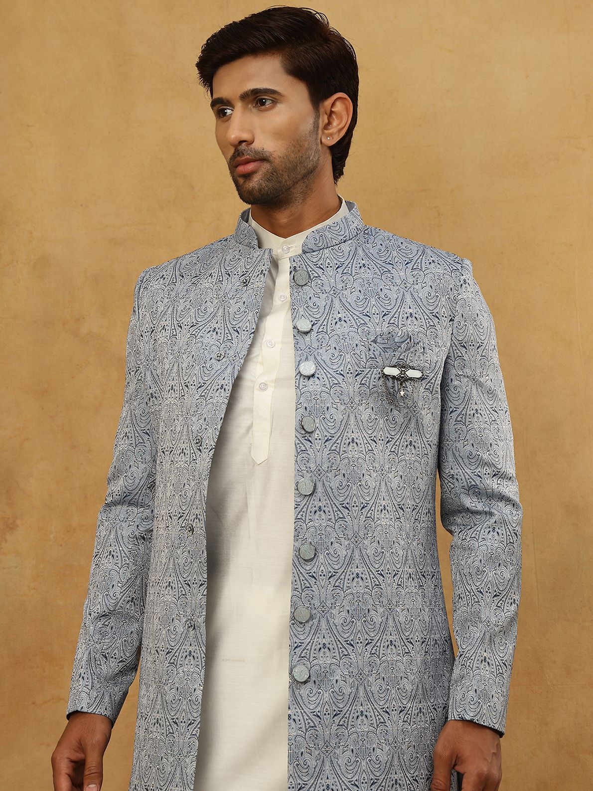 Jompers Self Design Sherwani-picture-14