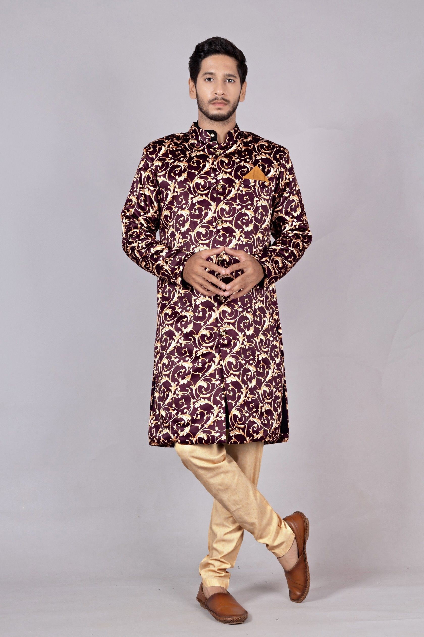 AMZIRA Solid Sherwani-picture-11