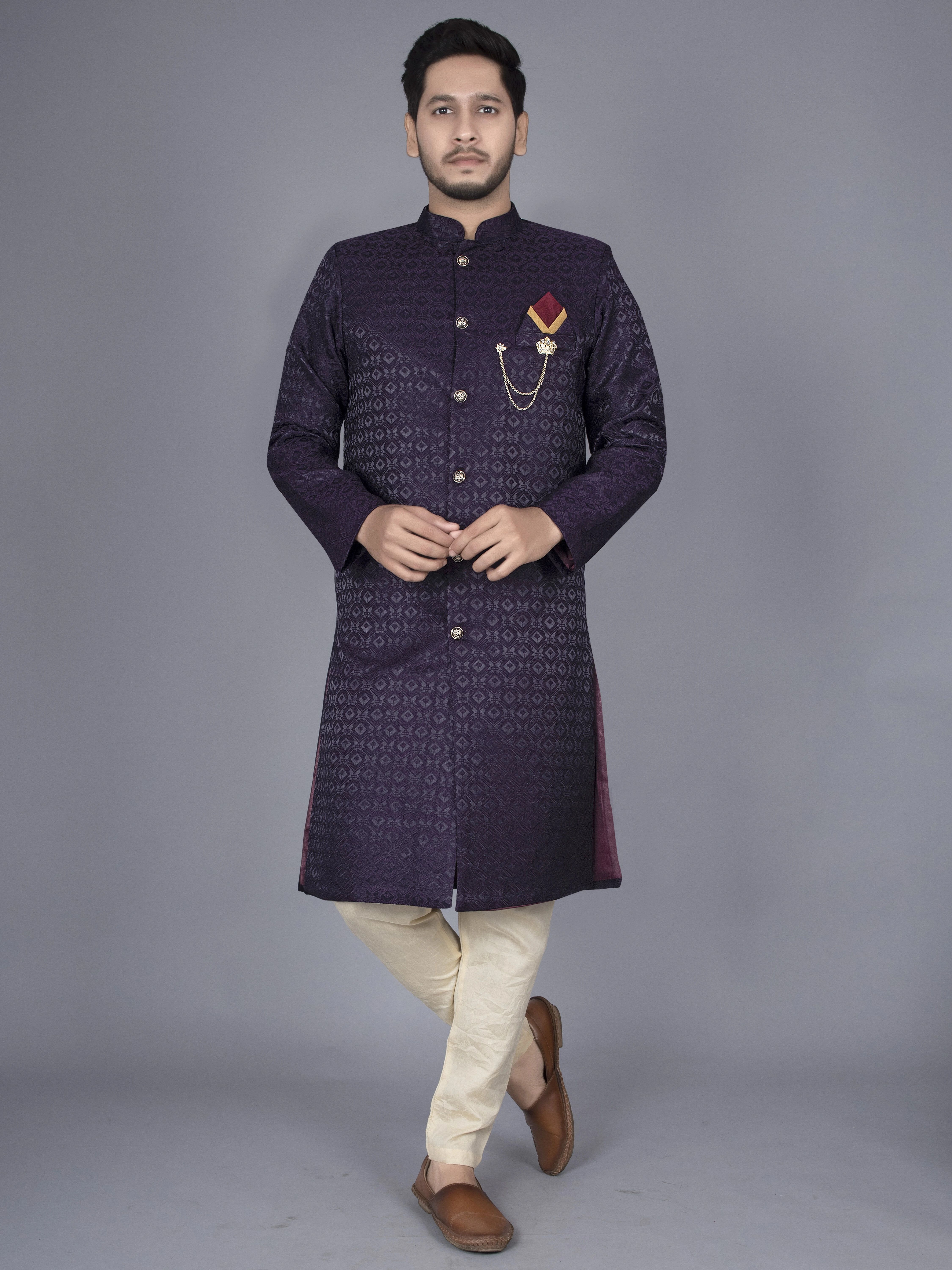 HOC Self Design Sherwani-picture-12