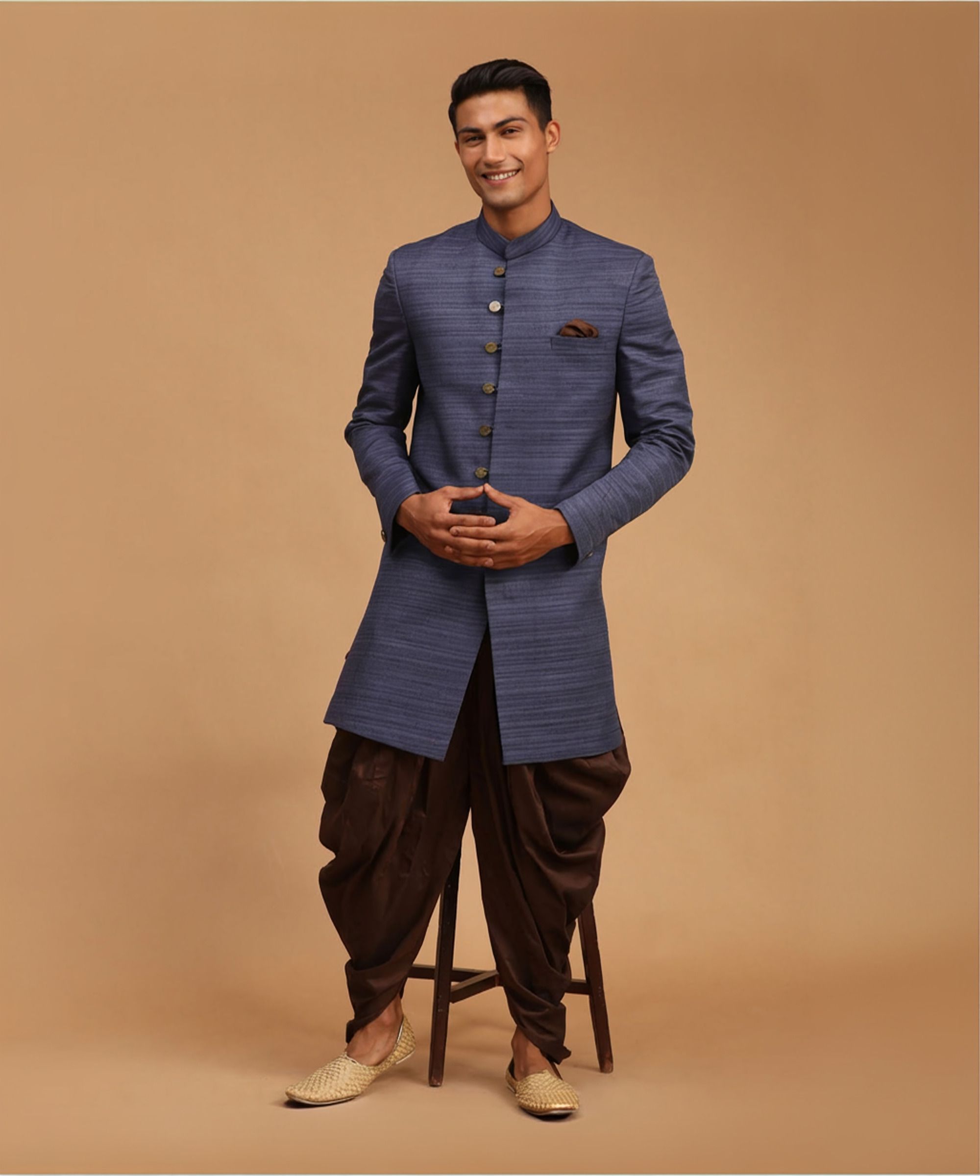 VASTRAMAY Solid Sherwani-picture-10