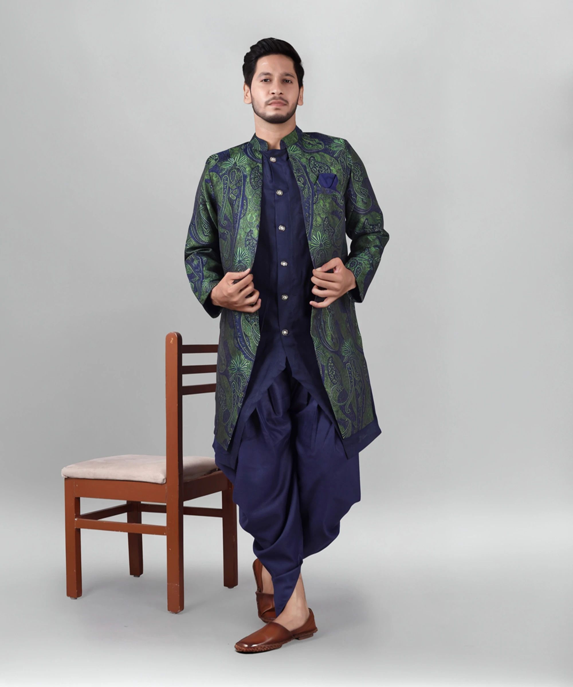 Ethzy Self Design Sherwani-image-44