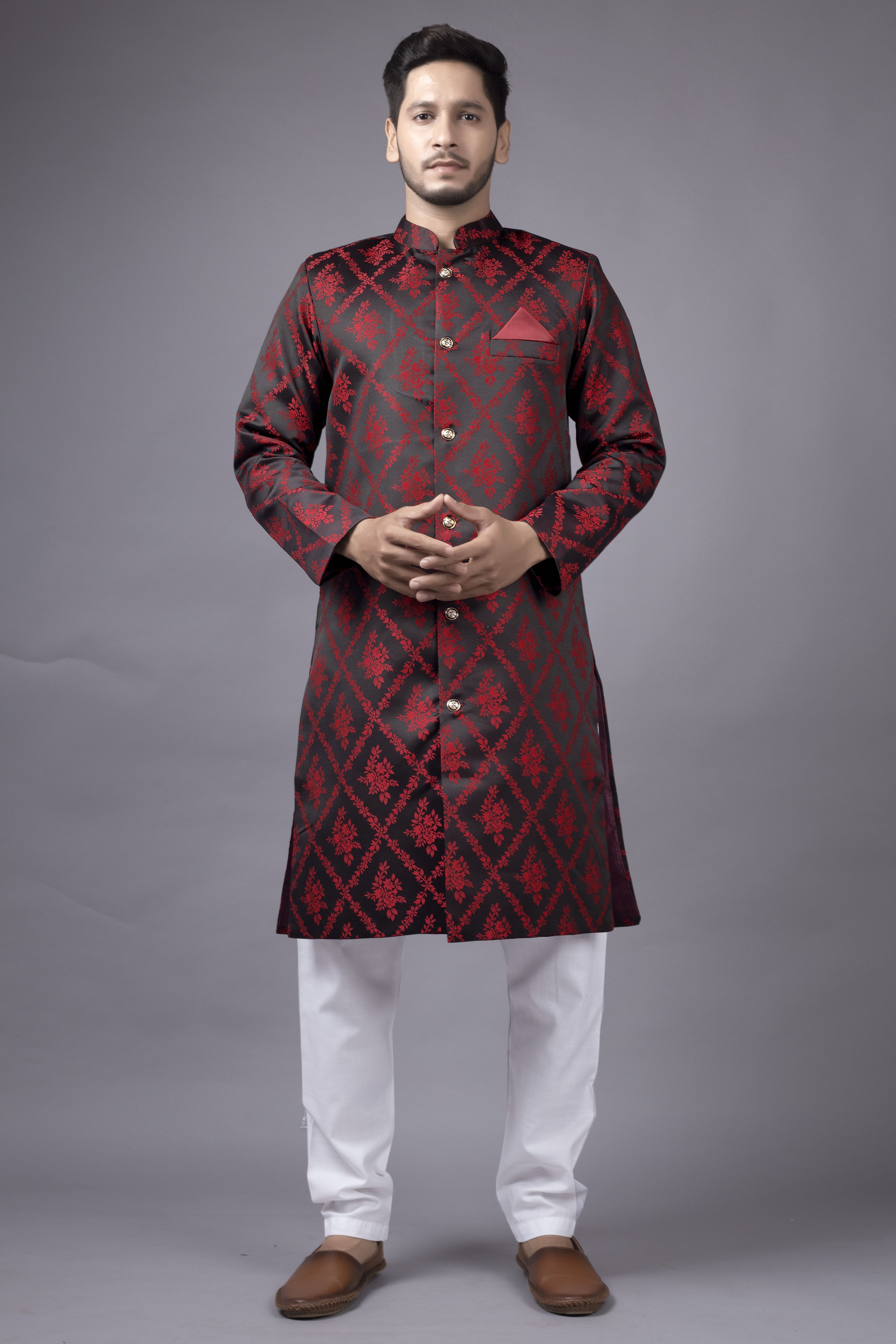 AMZIRA Self Design Sherwani-image-49