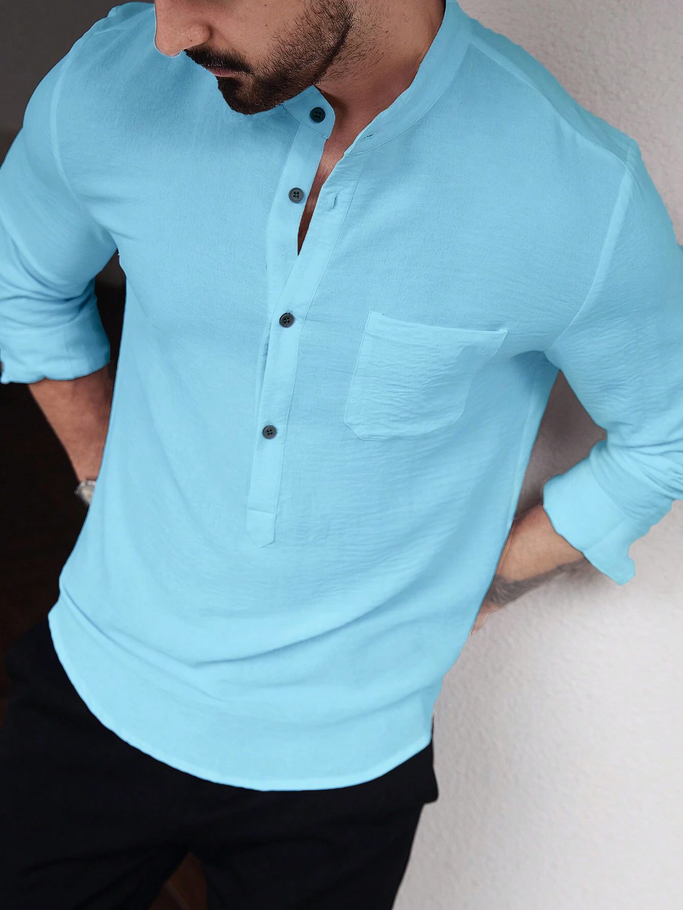 combraided Men Solid Cotton Blend Straight Kurta-picture-12