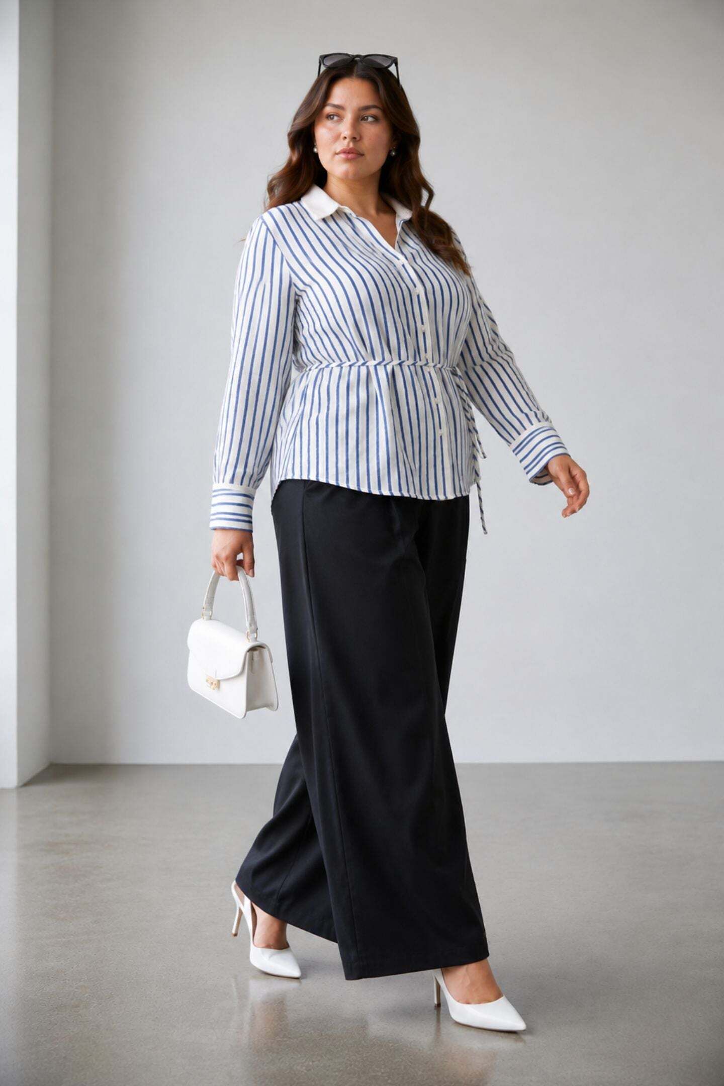 Women Regular Fit Striped Spread Collar Formal Shirt-image-16