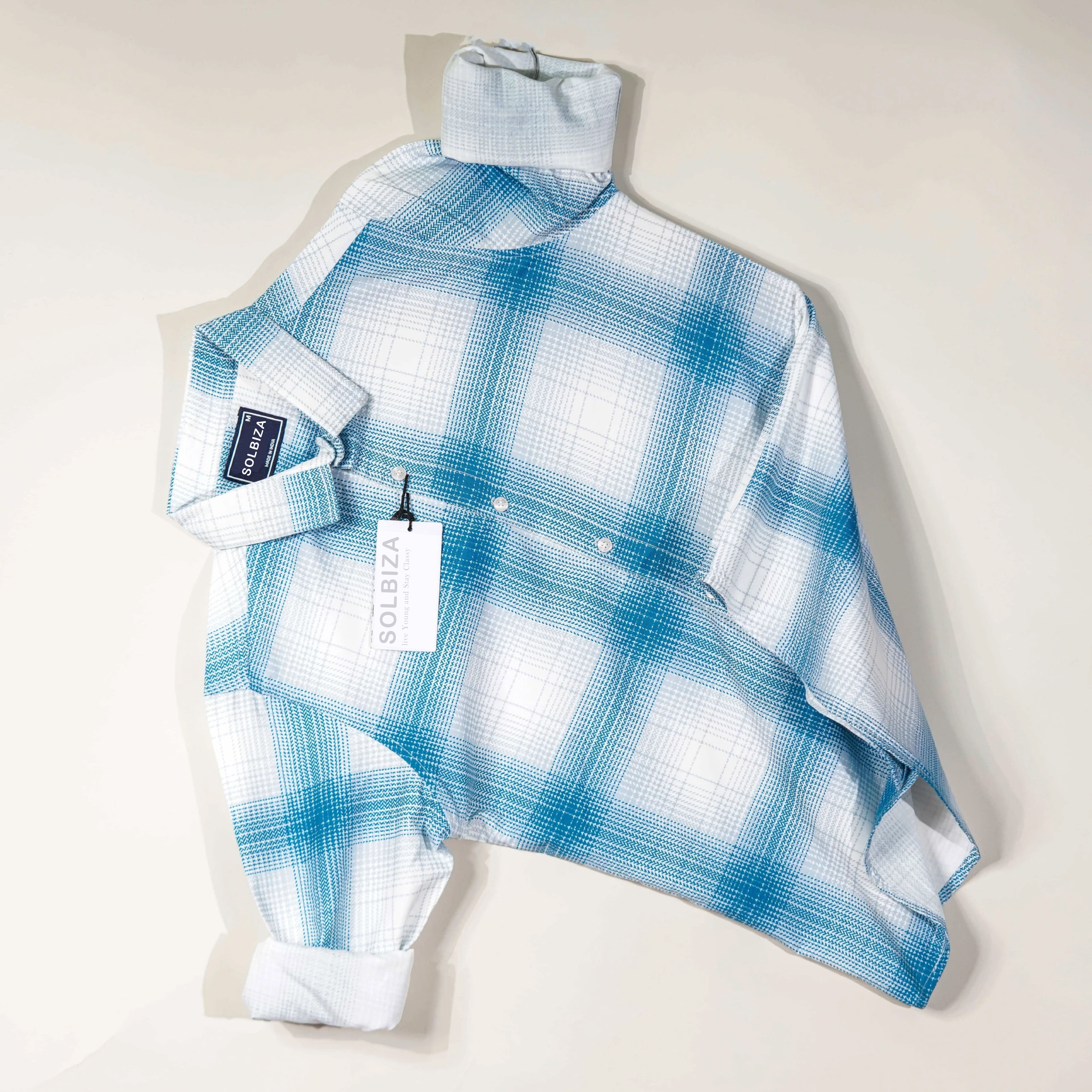 solbiza Men Regular Fit Checkered Spread Collar Casual Shirt-picture-12