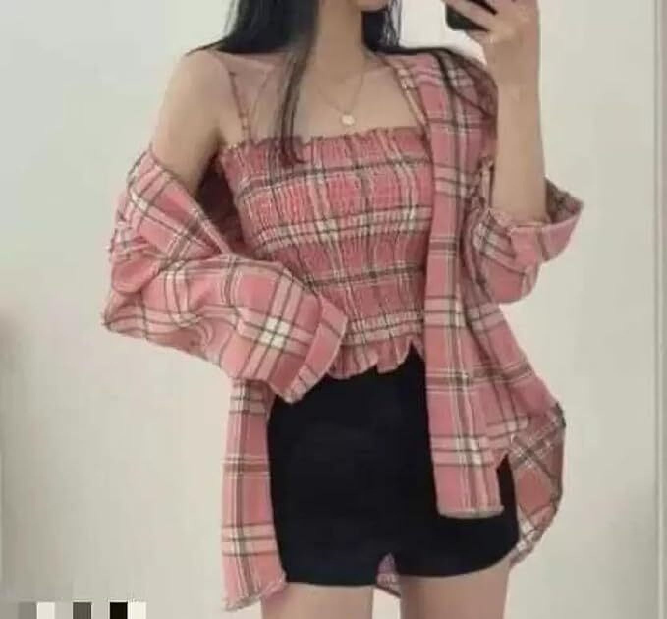 vashenterpris Women Regular Fit Checkered Spread Collar Casual Shirt-picture-21