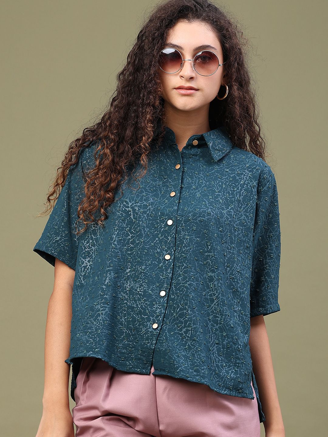 v-mart Women Regular Fit Printed Spread Collar Casual Shirt-picture-31