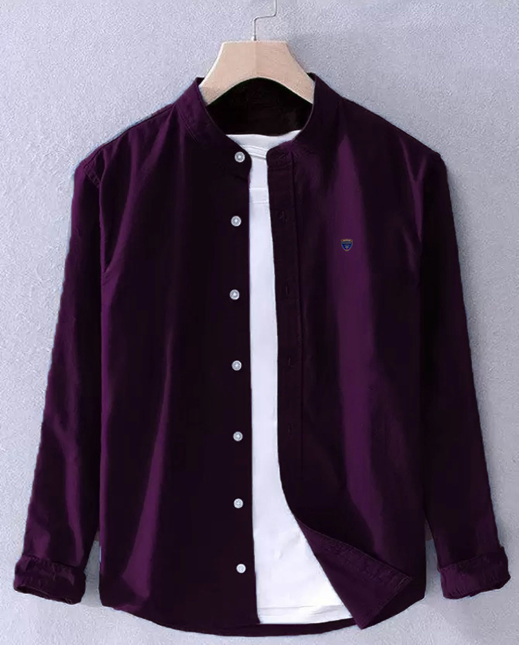 fubar Men Regular Fit Solid Mandarin Collar Casual Shirt-picture-18