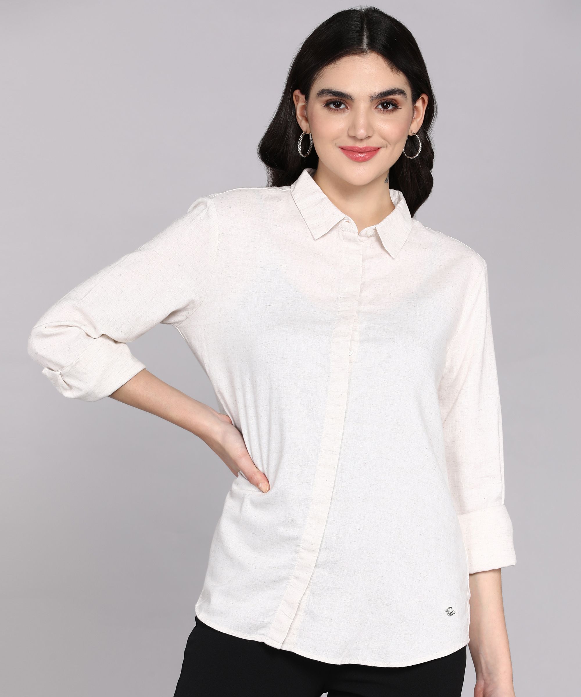 allen solly Women Regular Fit Self Design Casual Shirt-picture-11