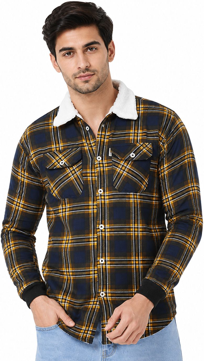 clubble Men Slim Fit Checkered Spread Collar Casual Shirt-picture-0