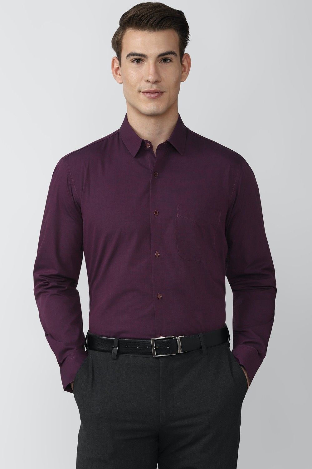 peter england Men Regular Fit Solid Spread Collar Formal Shirt-picture-11