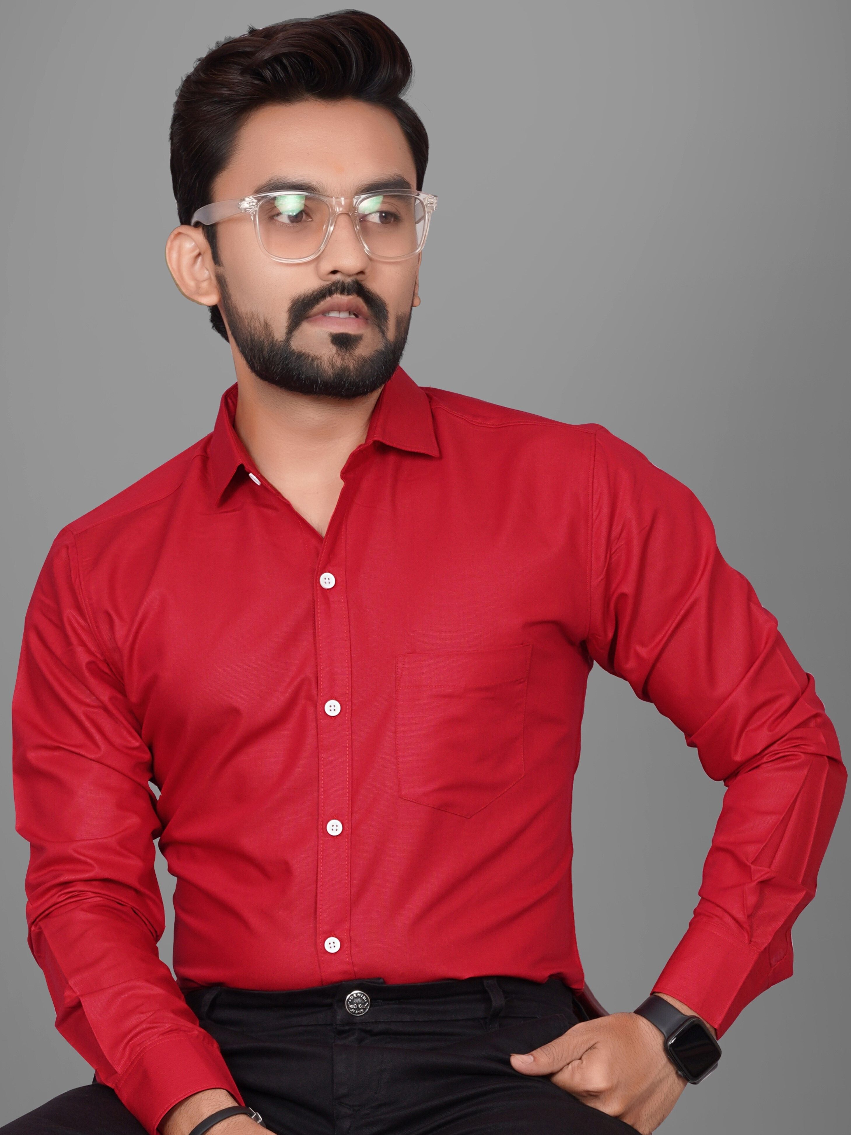 voroxy Men Regular Fit Solid Spread Collar Formal Shirt-picture-19