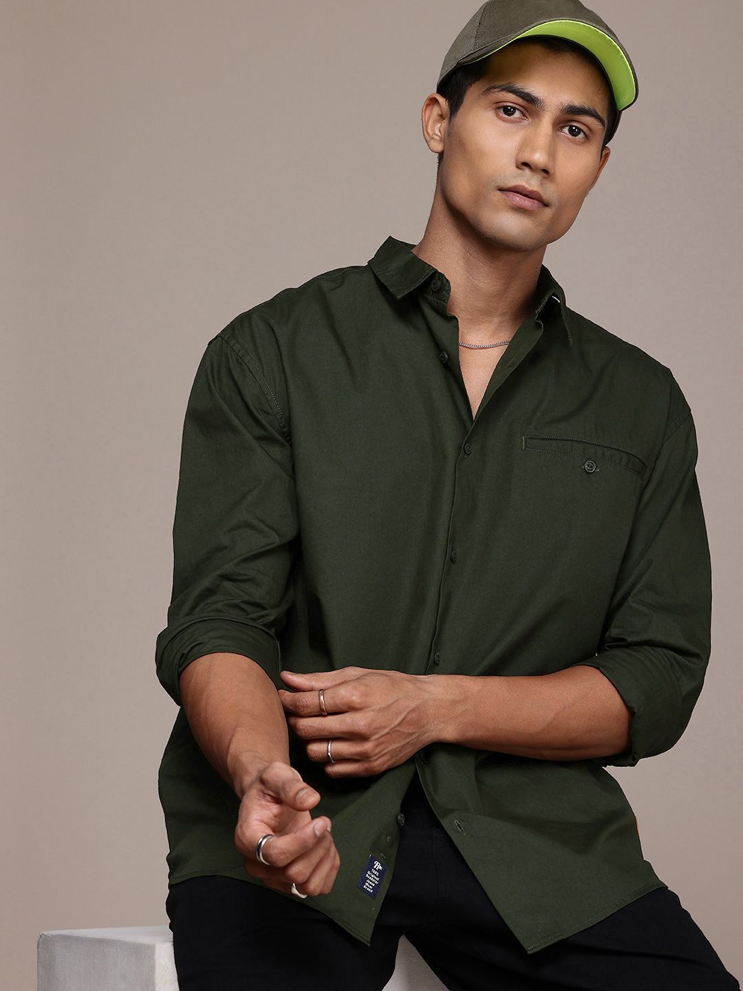 Men Relaxed Fit Solid Casual Shirt-image-49