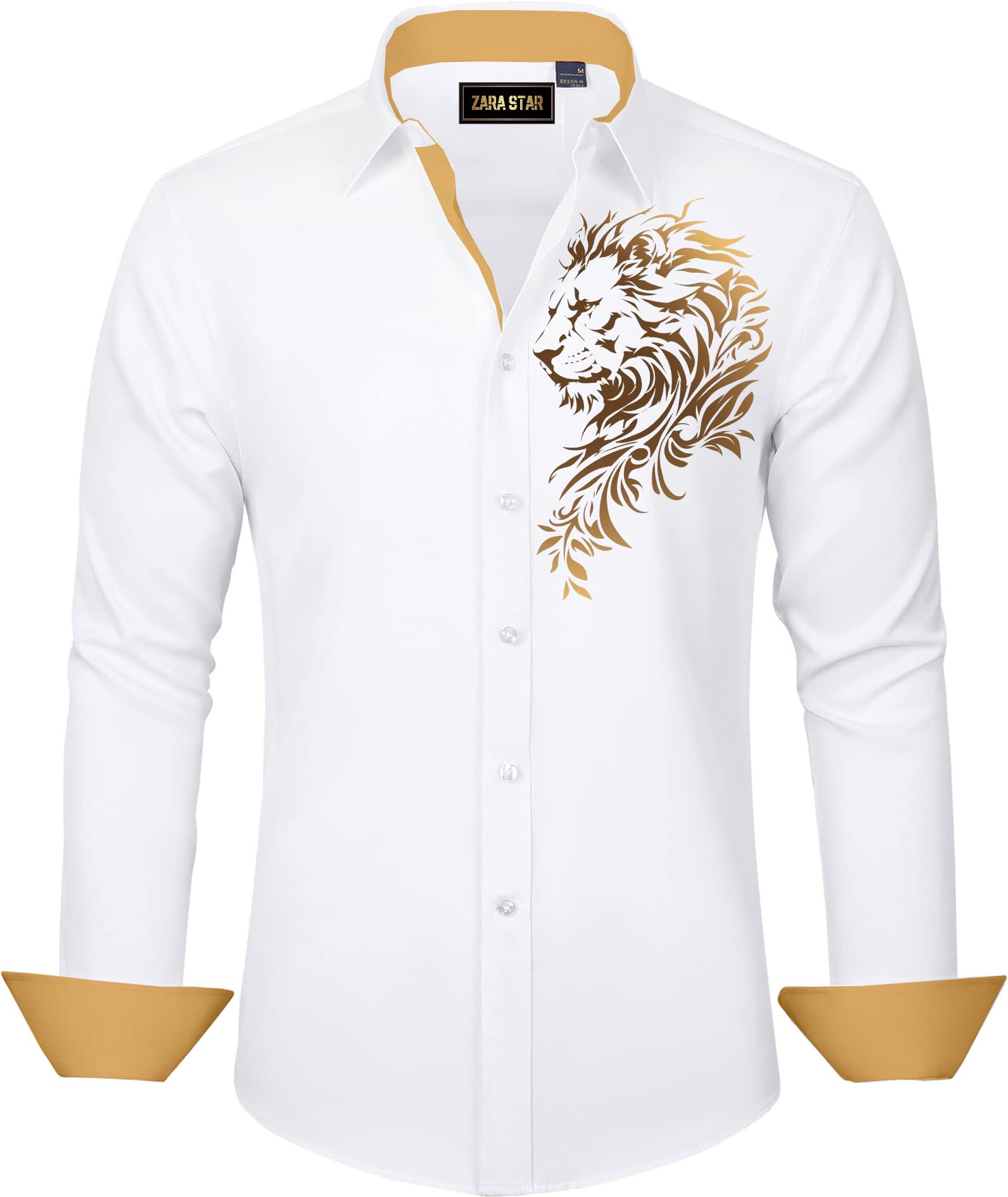 zara star Men Regular Fit Solid, Graphic Print Spread Collar Casual Shirt-picture-16